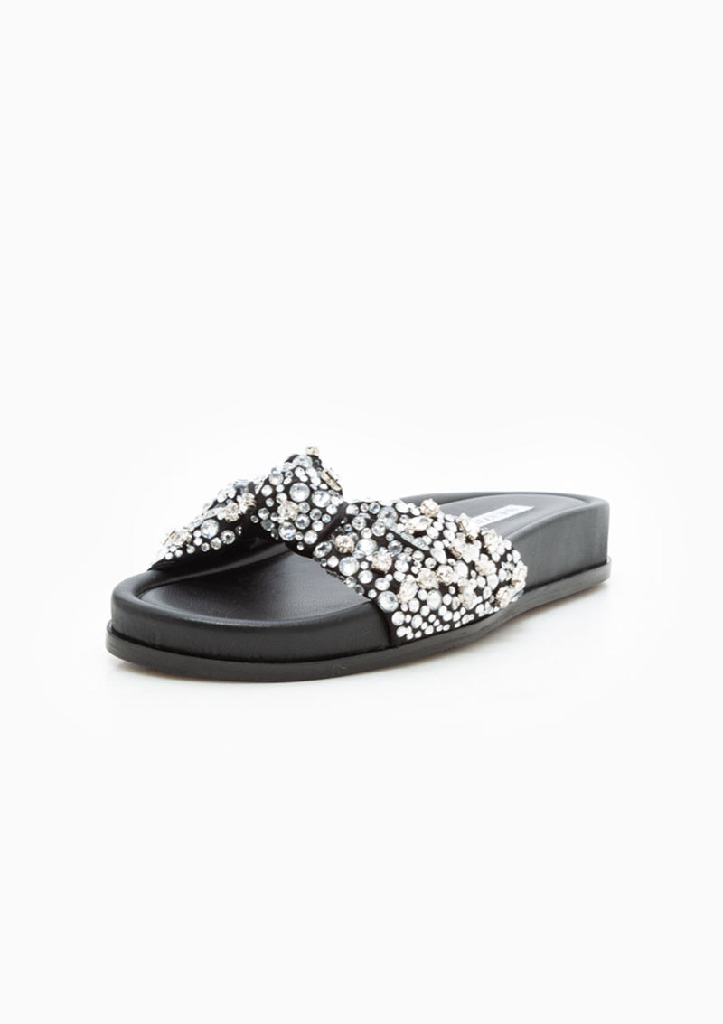 Asja Crystal Embellished Sandal | Black