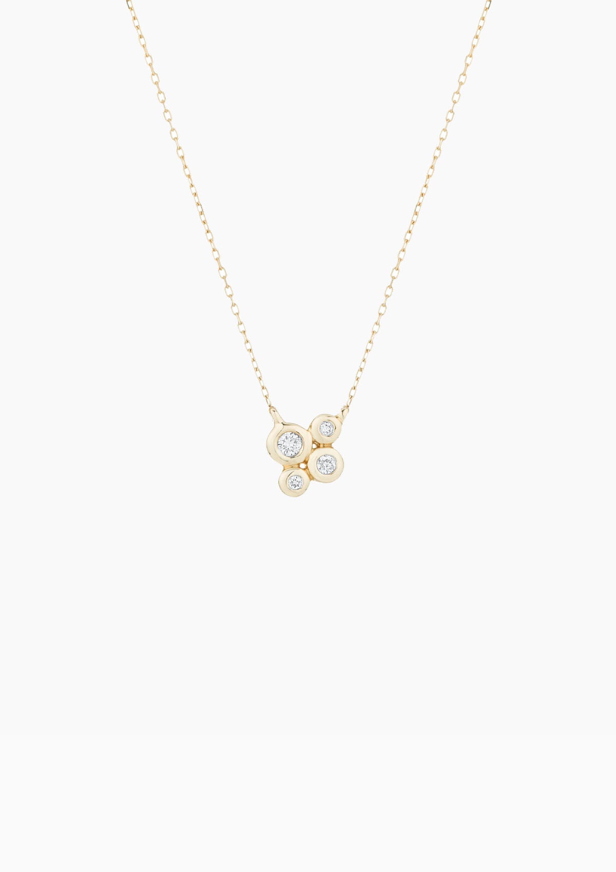 4 Diamond Barnacles Necklace | Yellow Gold