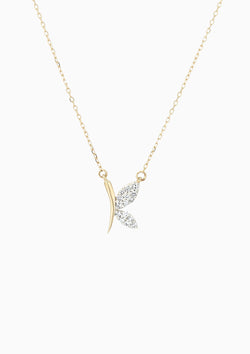 Garden Party Pave Butterfly Necklace | Yellow Gold