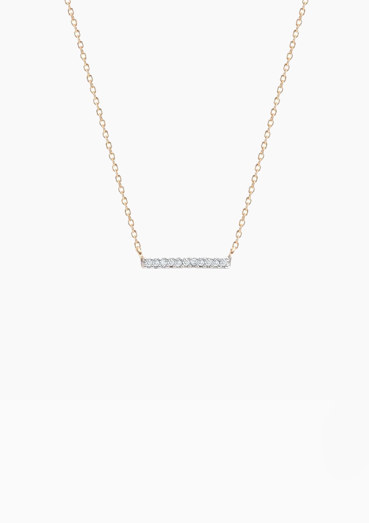 Pave Bar Necklace | Yellow Gold