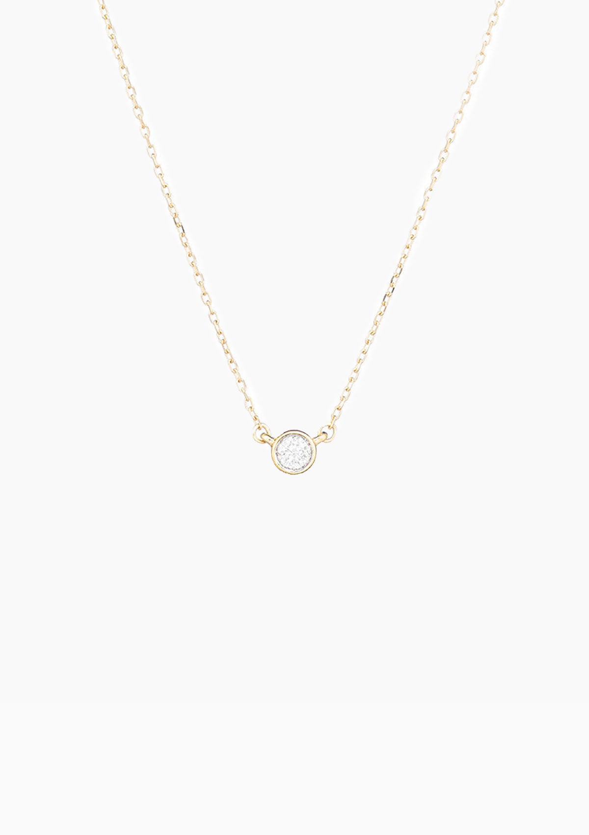 Single Diamond Necklace | Yellow Gold