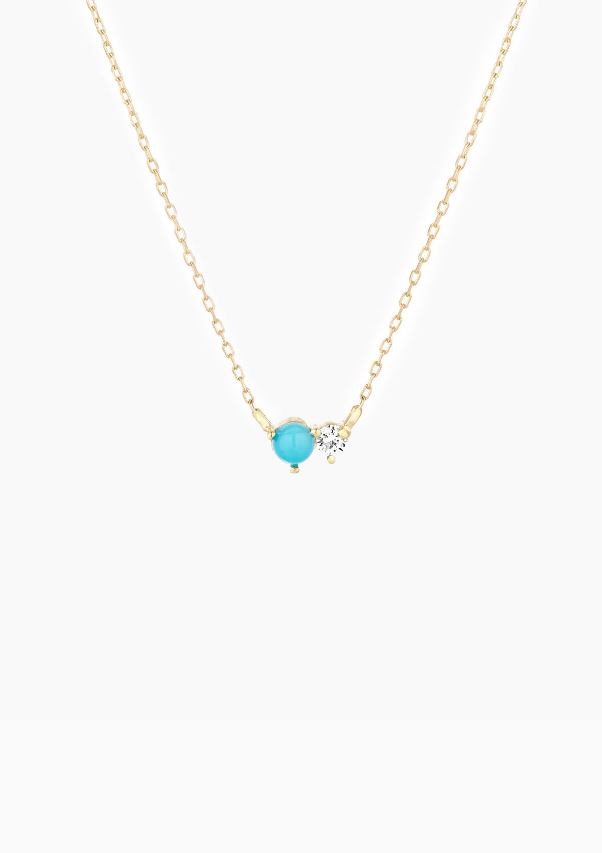 Turquoise & Diamond Amigos Necklace | Yellow Gold