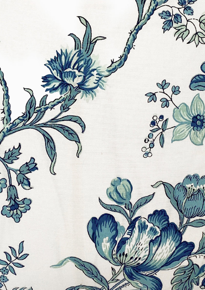 Blue & Aqua Floral Print Pillow | 18" x 18"