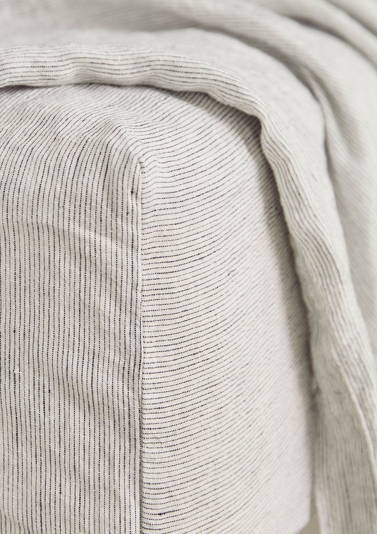Linen Fitted Sheet Queen | Pinstripe