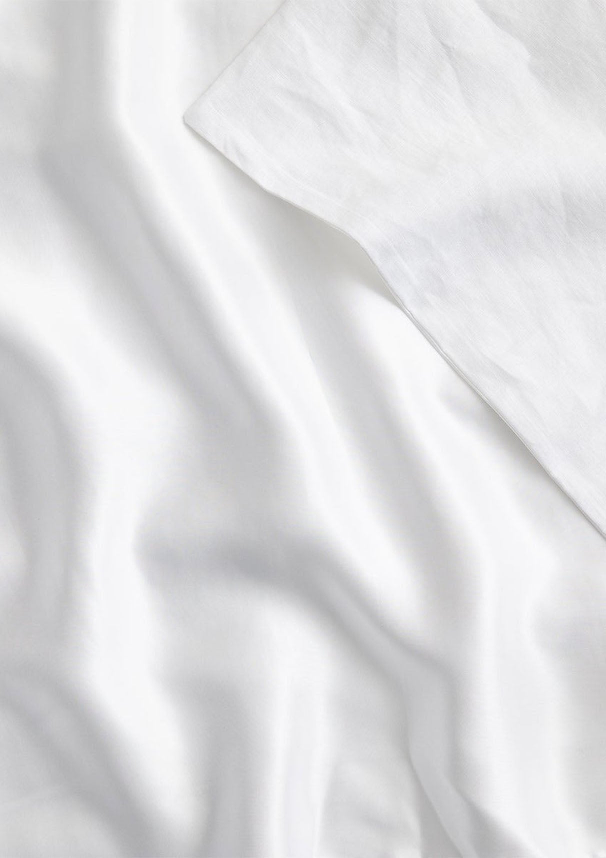 Silk Linen Flip Standard Single Pillowcase | White