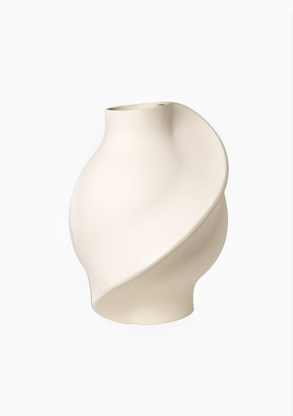 Ceramic Pirout Vase, Raw White | 4.75" x 13" x 16.5"