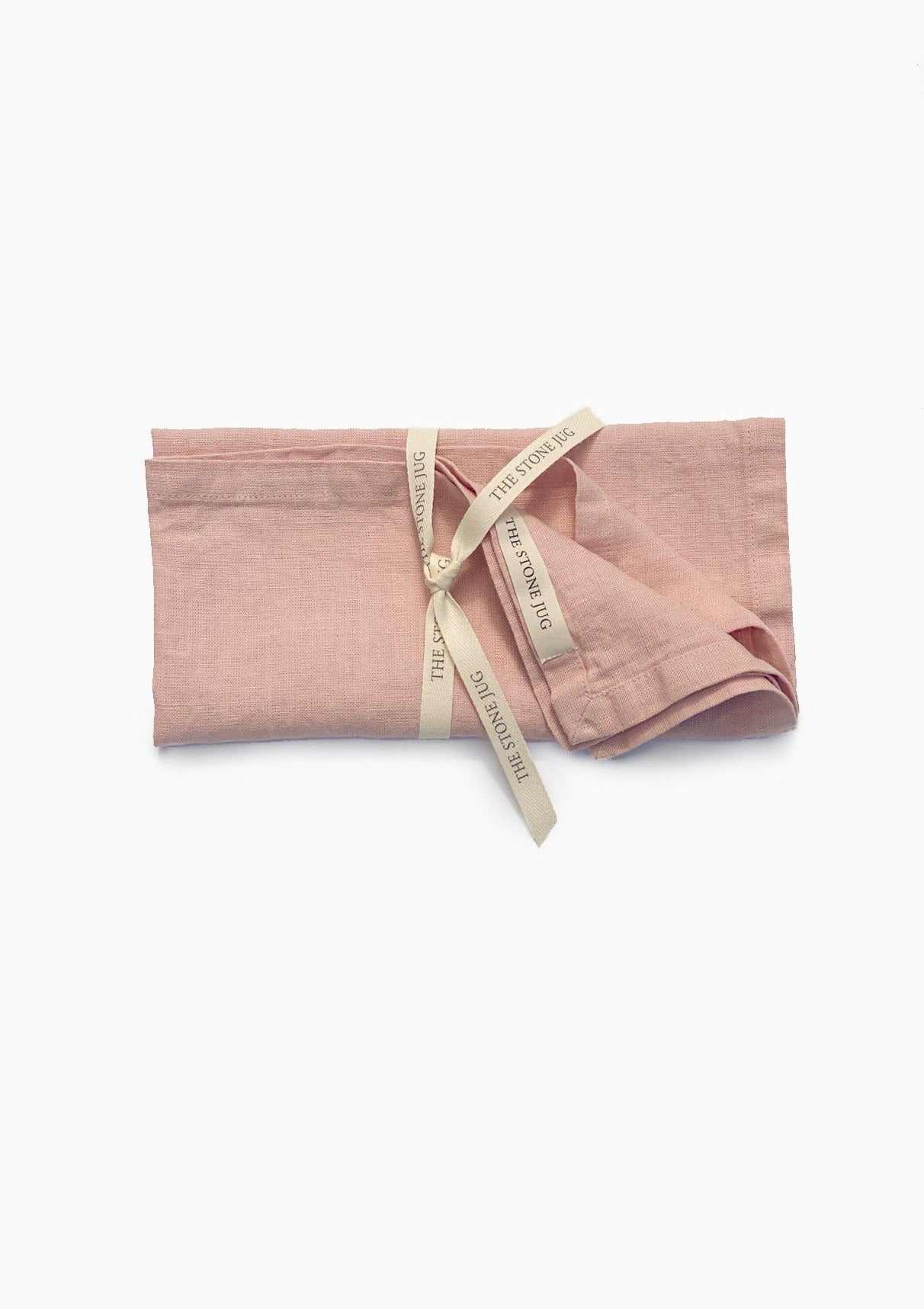 Misty Rose 100% Stone Washed Linen Napkin, Set Of 4
