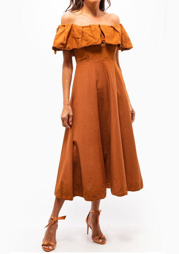 Leona Strapless Dress | Copper