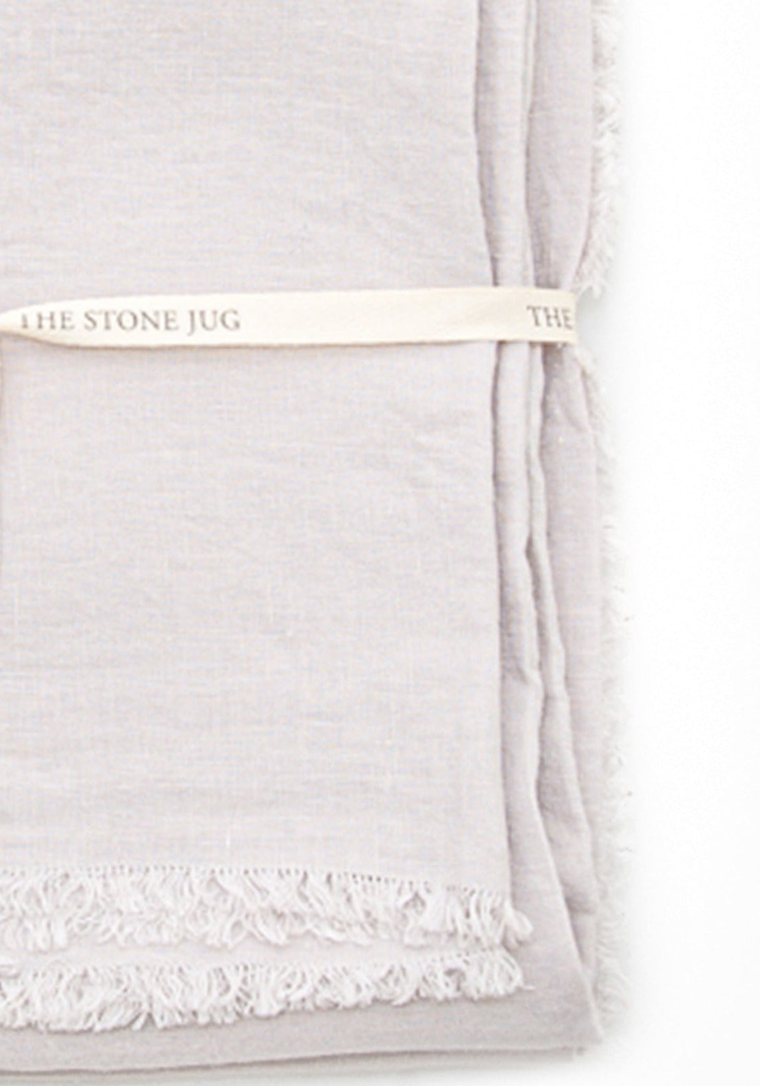 Silver 100% Stone Washed Linen Tablecloth With Fringe | 70" x 70"