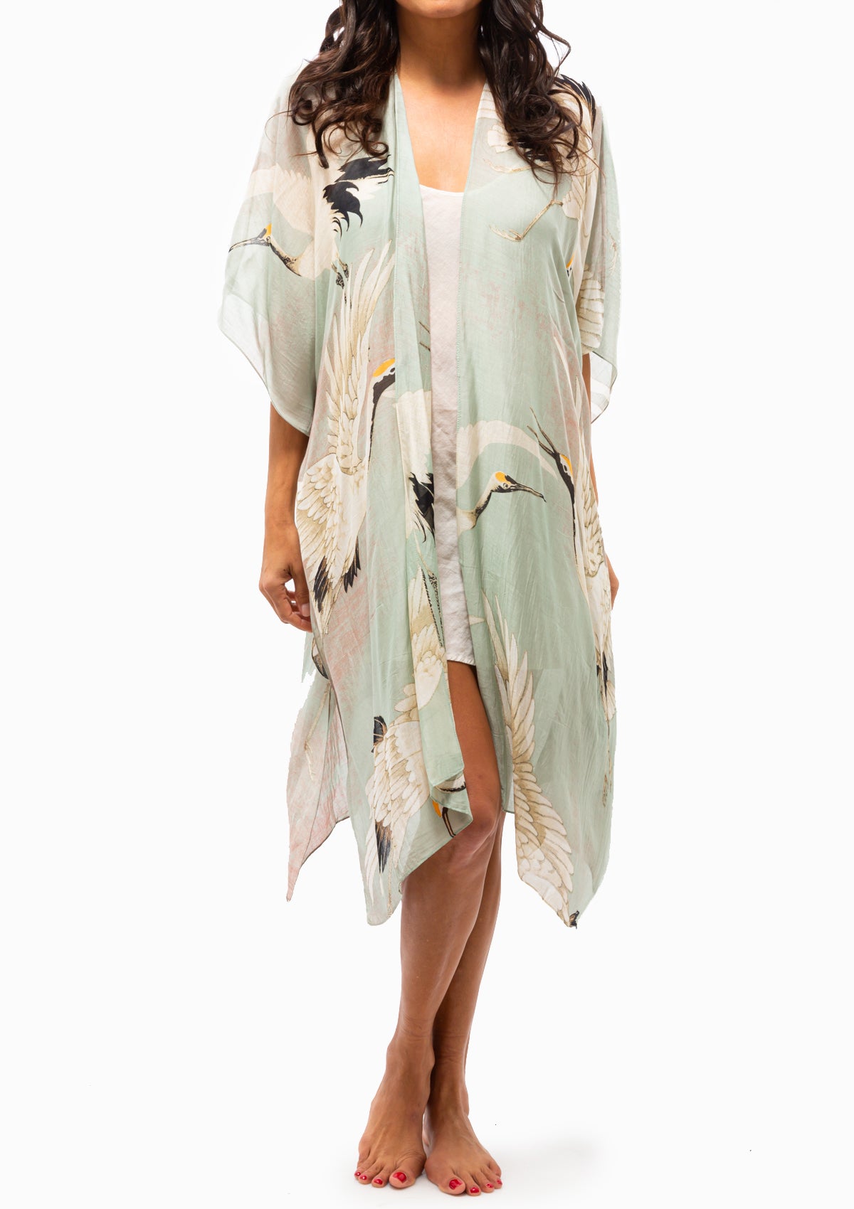 Heron Long Kimono | Aqua