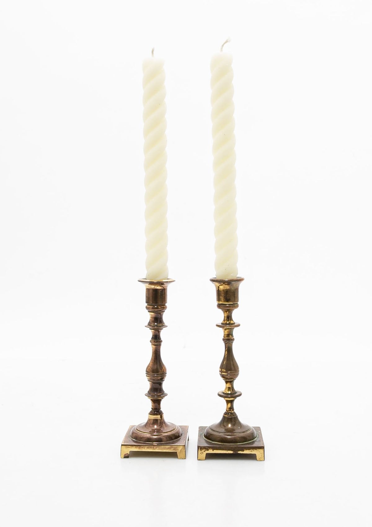 Rope Candles Pair 10" | Cream