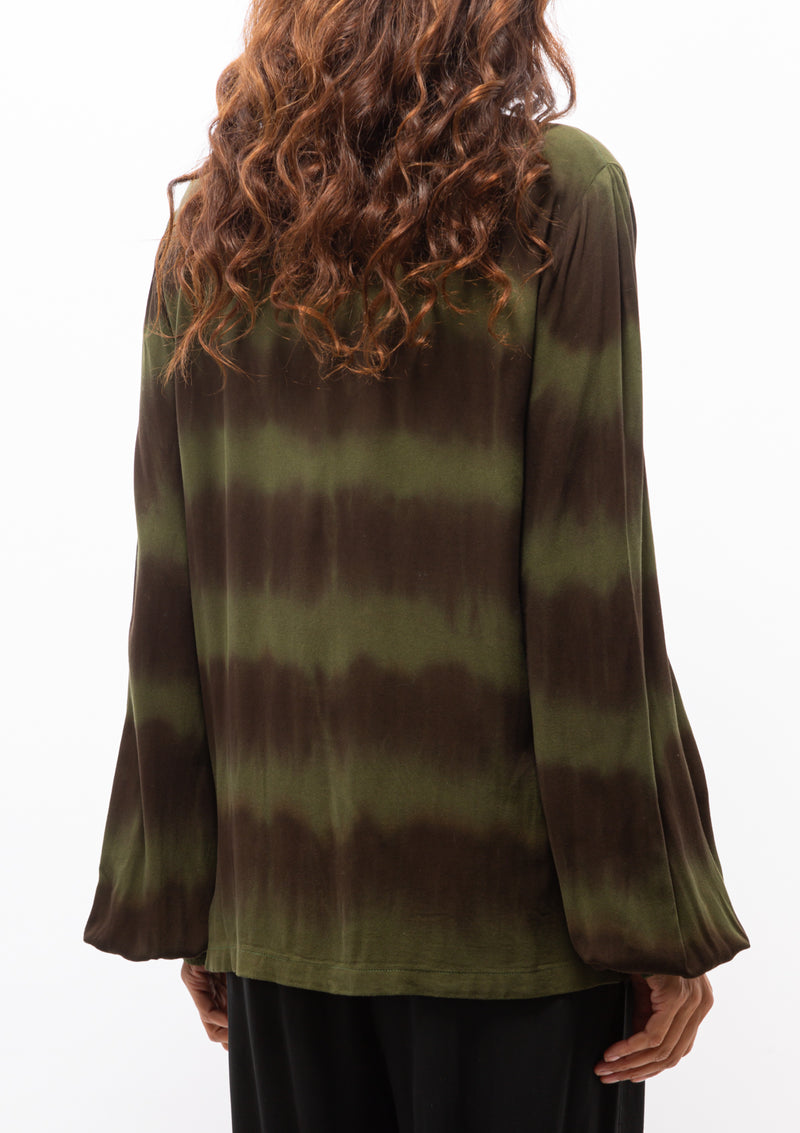 Ghost Ranch Soft Twill Blouse TD | Forest Black & Stripes