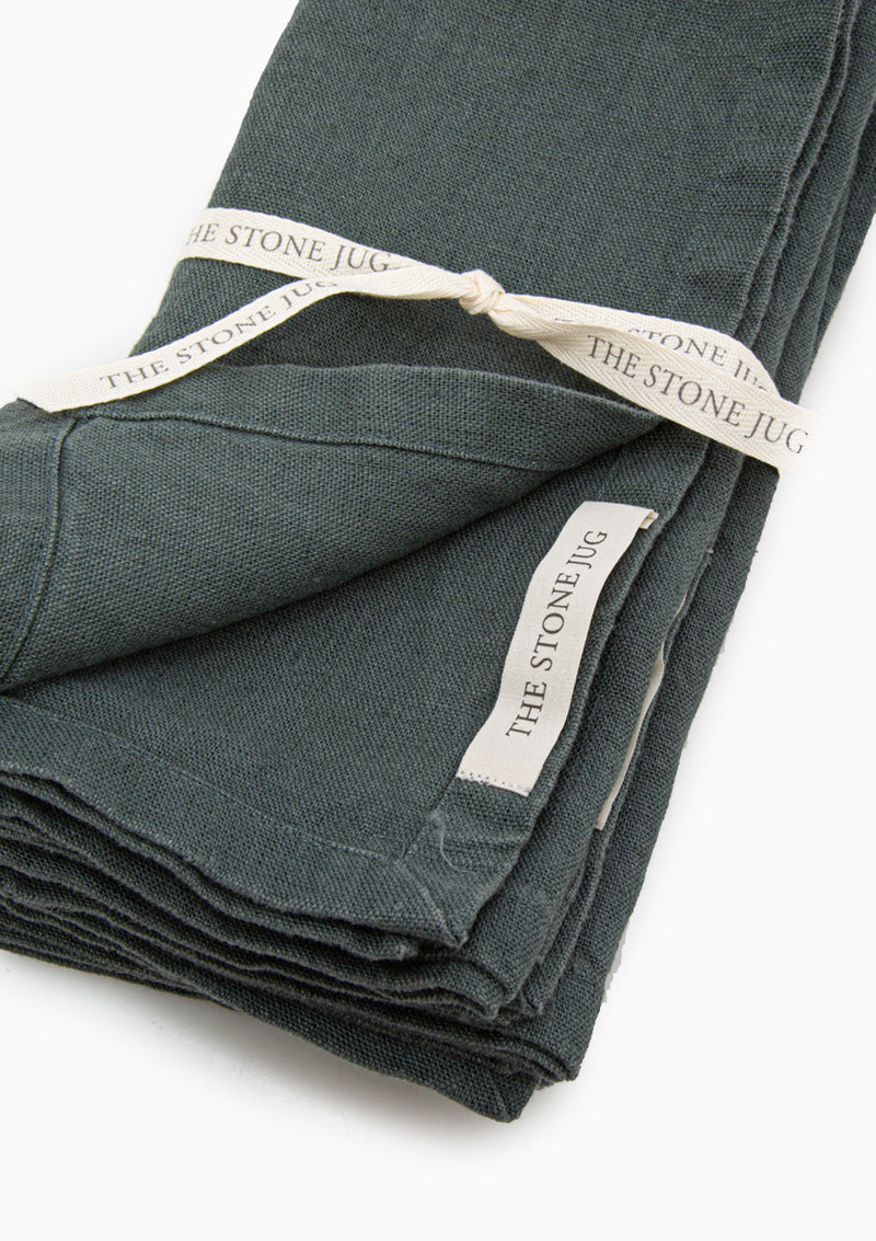 Noble Fir 100% Stone Washed Linen Napkin | Set Of 4