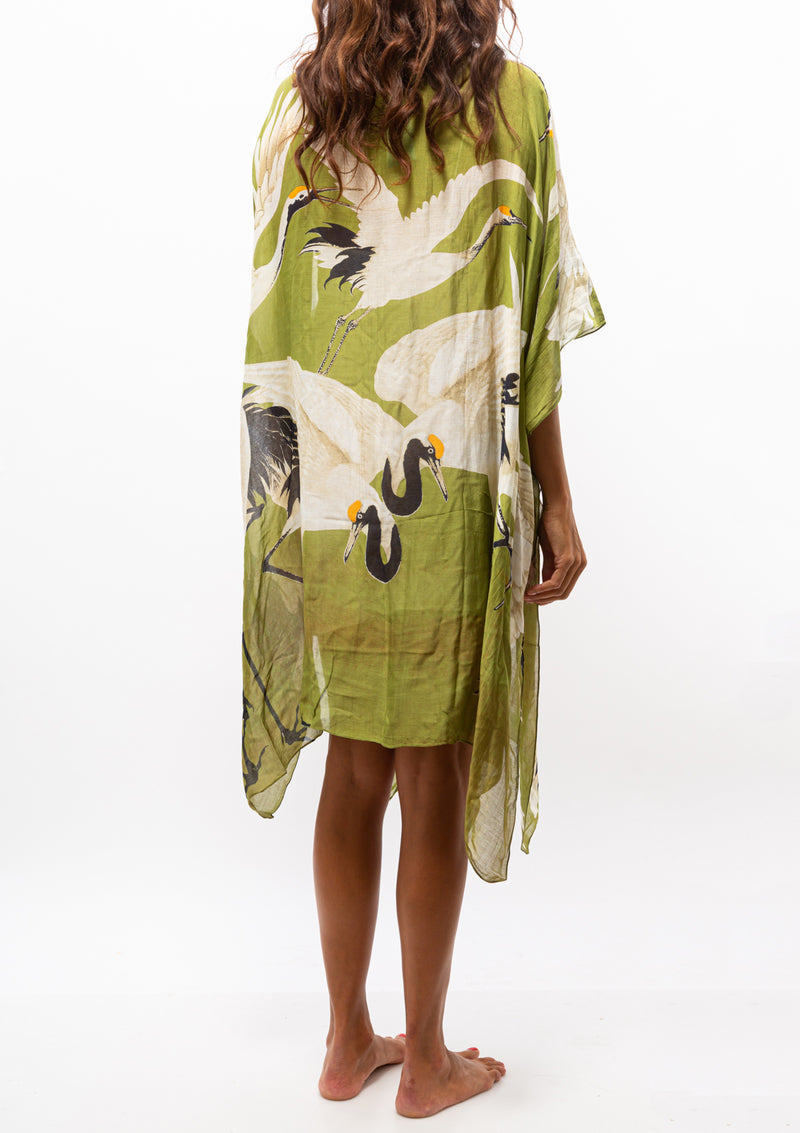 Heron Long Kimono | Green