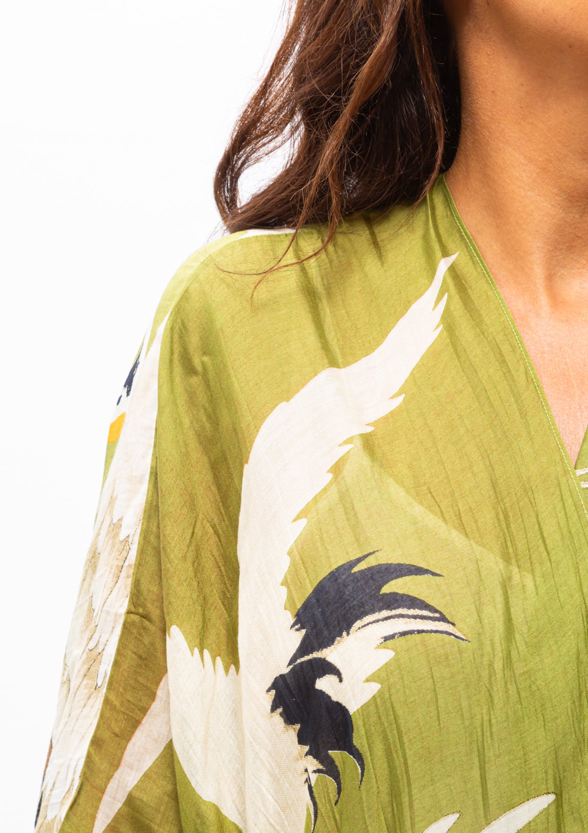 Heron Long Kimono | Green