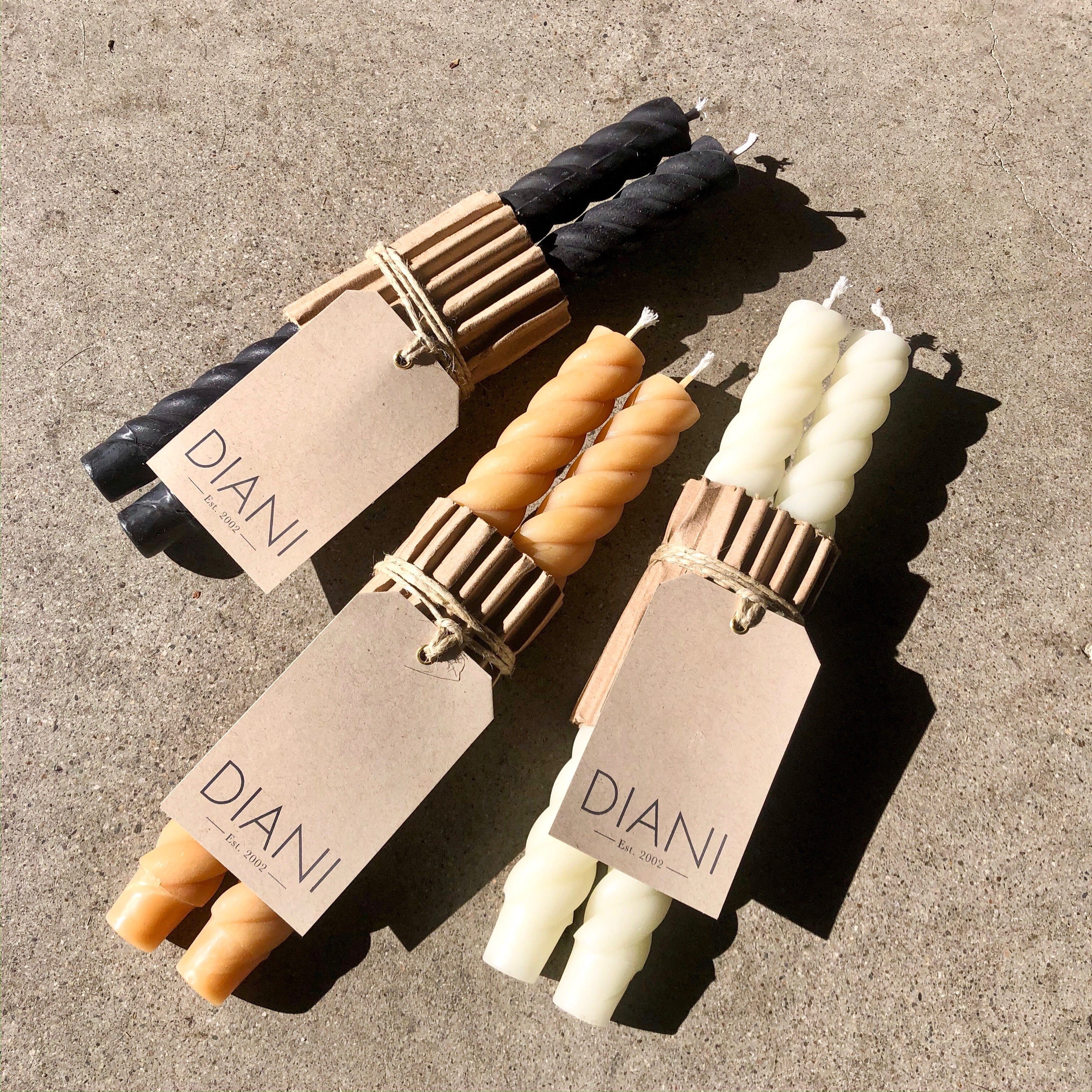 Rope Candles Pair 10" | Natural