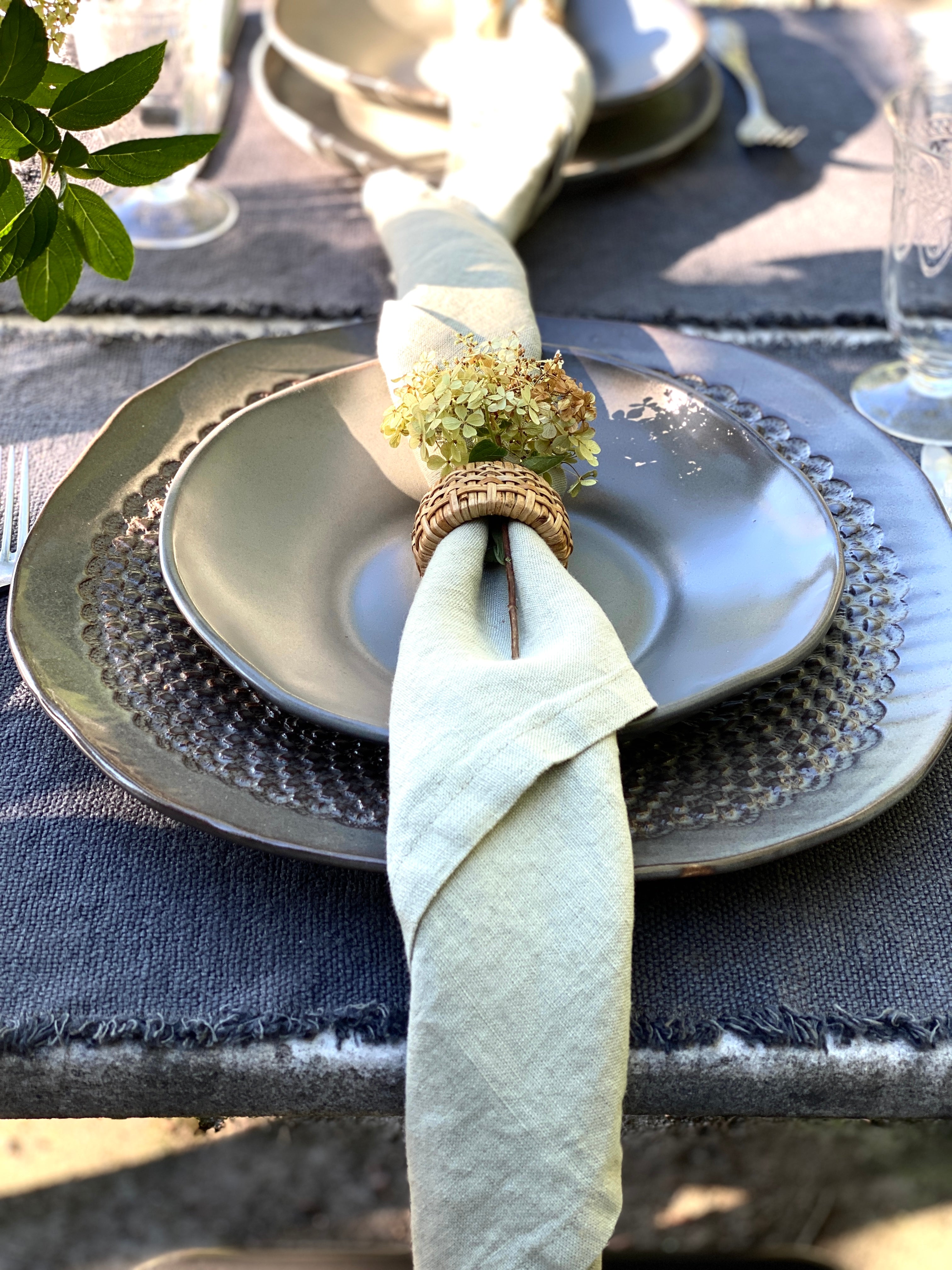 Sage Brush 100% Stone Washed Linen Napkin | Set Of 4