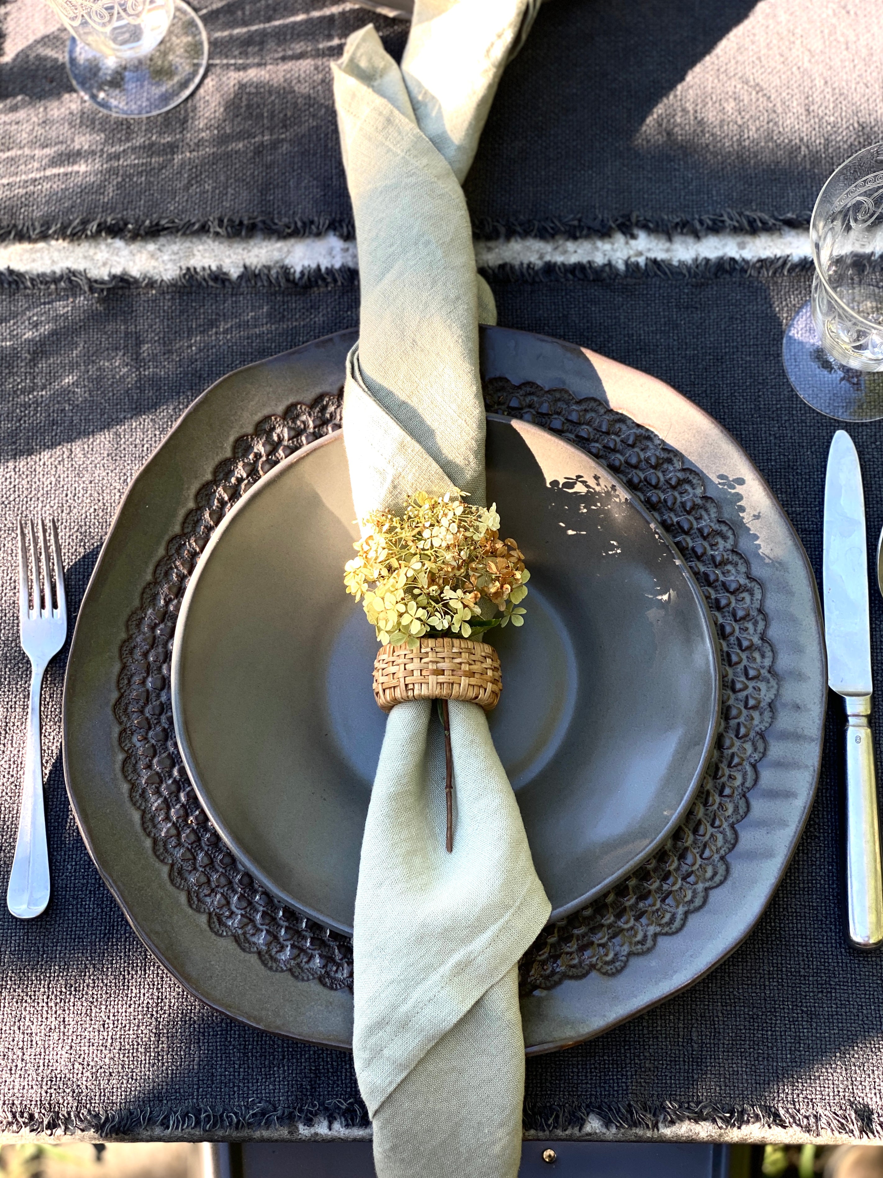 Sage Brush 100% Stone Washed Linen Napkin | Set Of 4