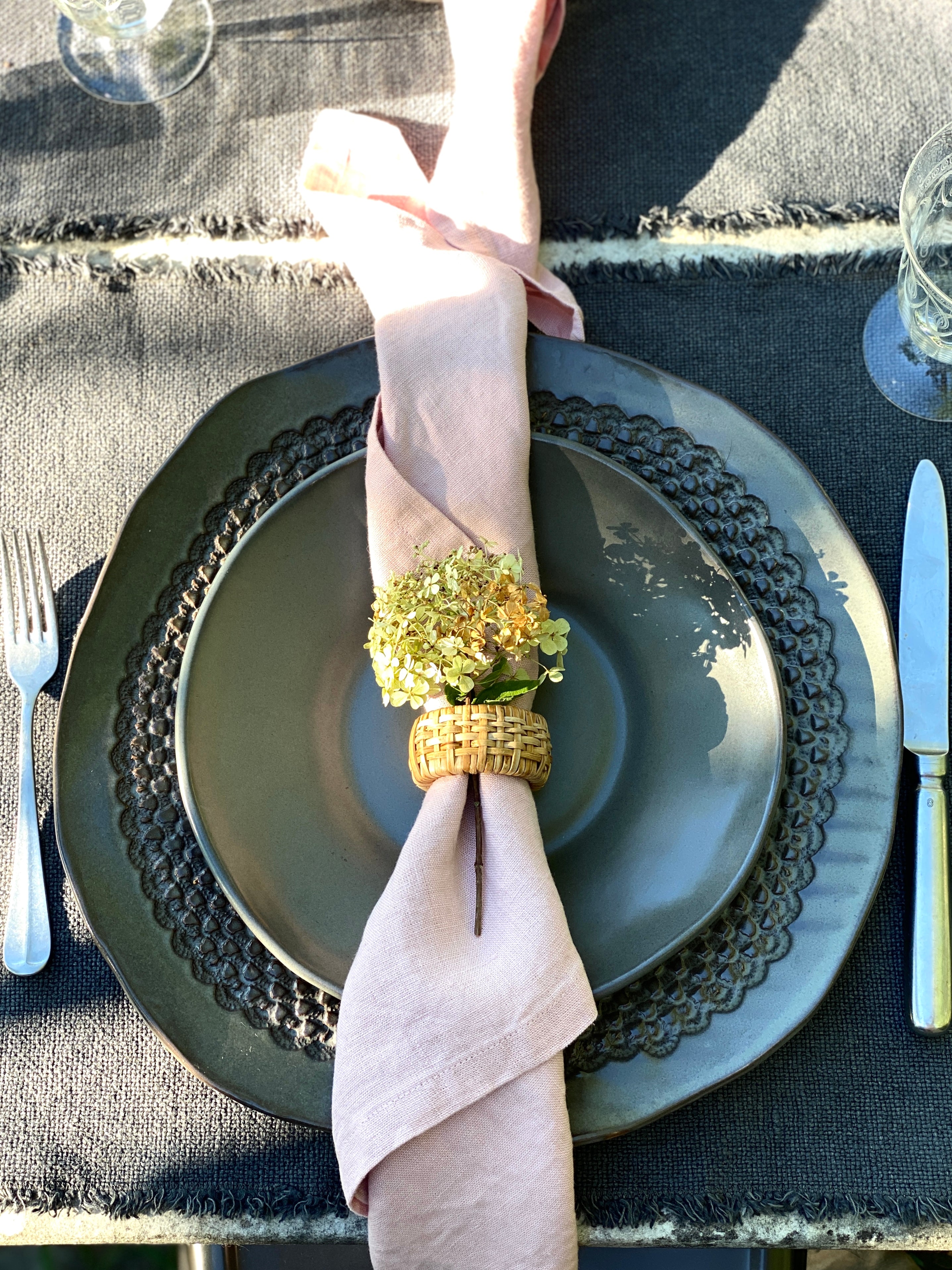 Misty Rose 100% Stone Washed Linen Napkin, Set Of 4