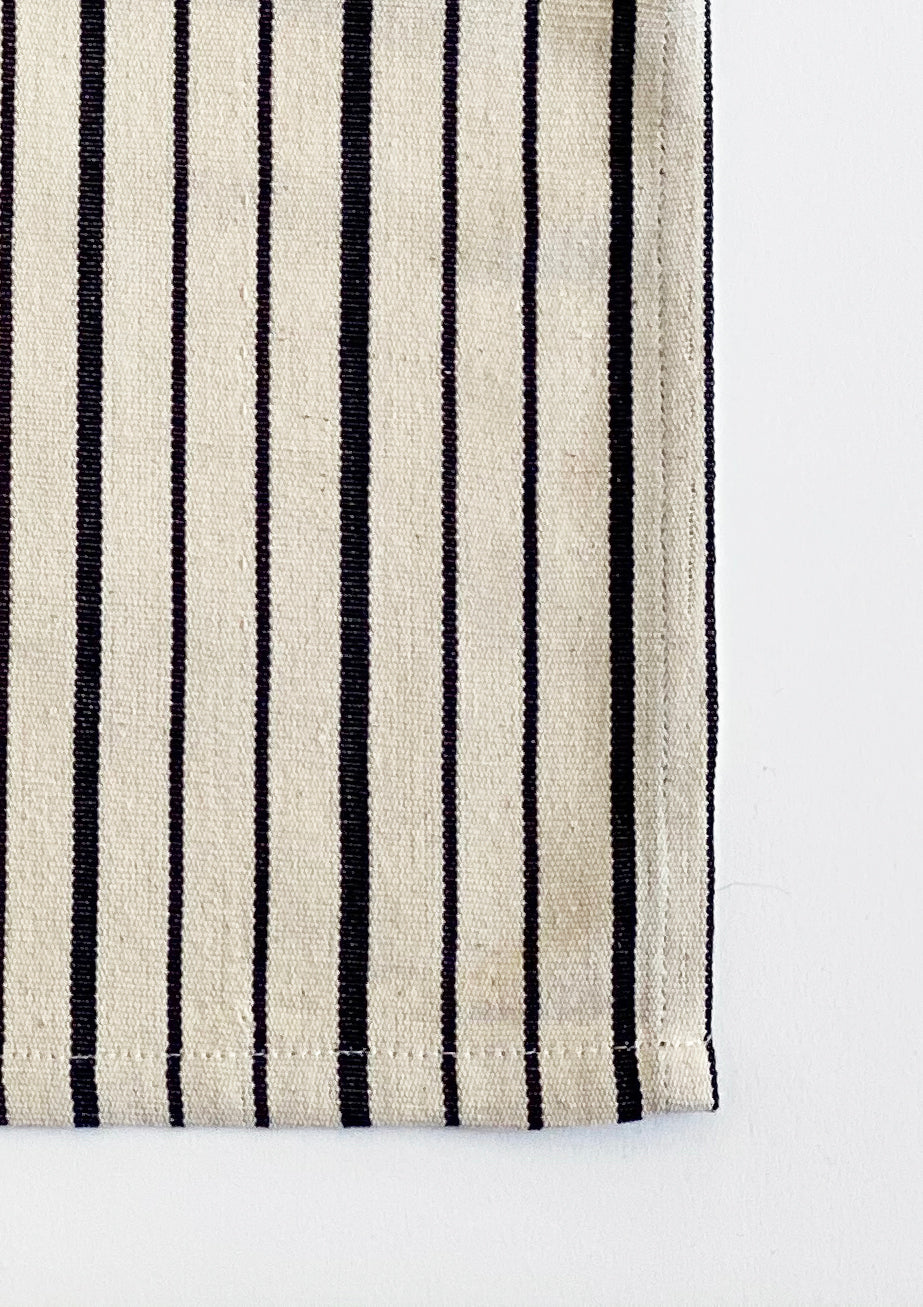Napkin | Natural/Navy Triple Stripe