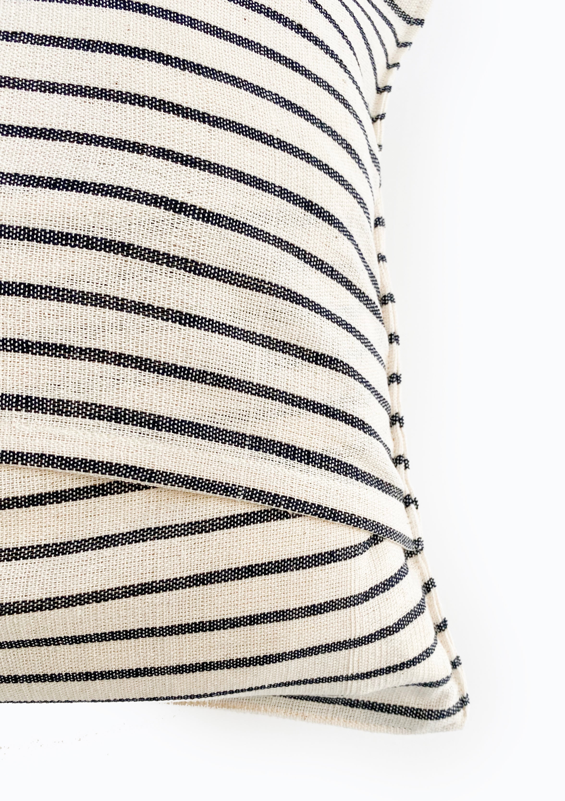 Cushion, Natural/Navy Stripe | 12" x 20"