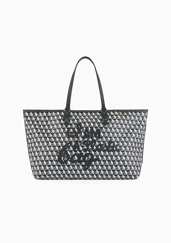 I Am A Plastic Bag Small Motif Tote Recycled Canvas | Charcoal
