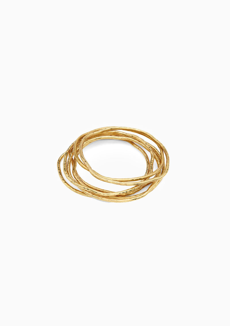 Nyundo Stacking Bracelets | Gold Plated Brass