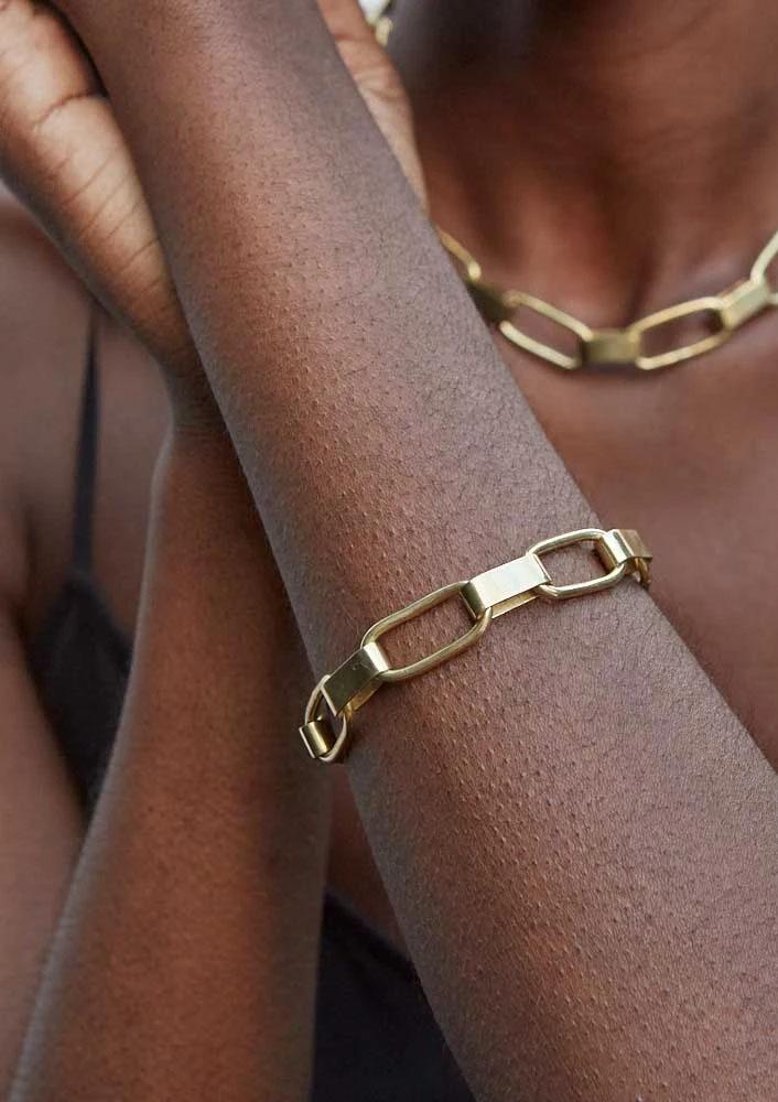 Capsule Link Bracelet | Gold Plated Brass