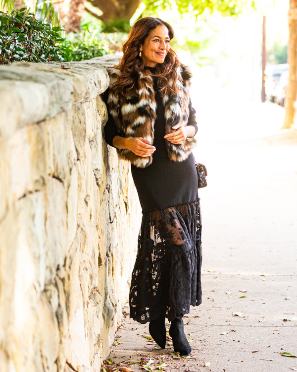 Karlie Faux Fur Vest | Multi