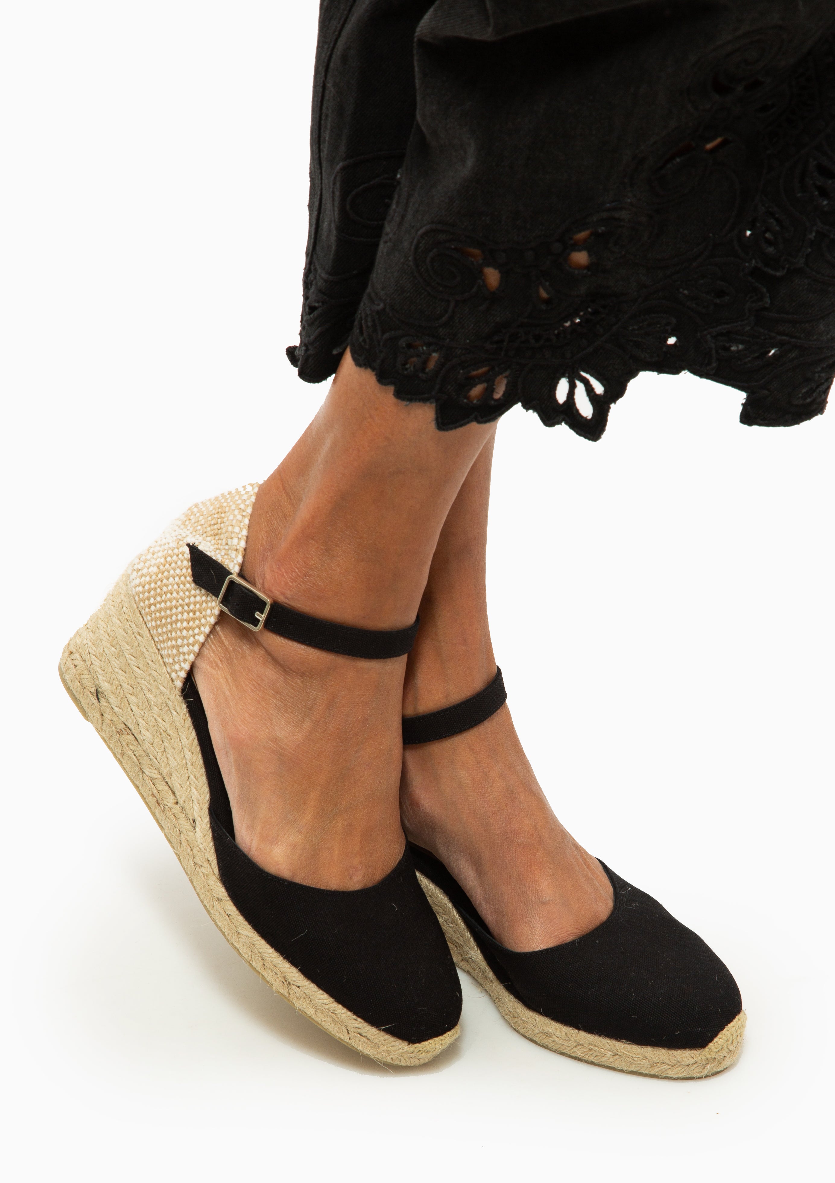 Carol Canvas Wedge 3" | Negro