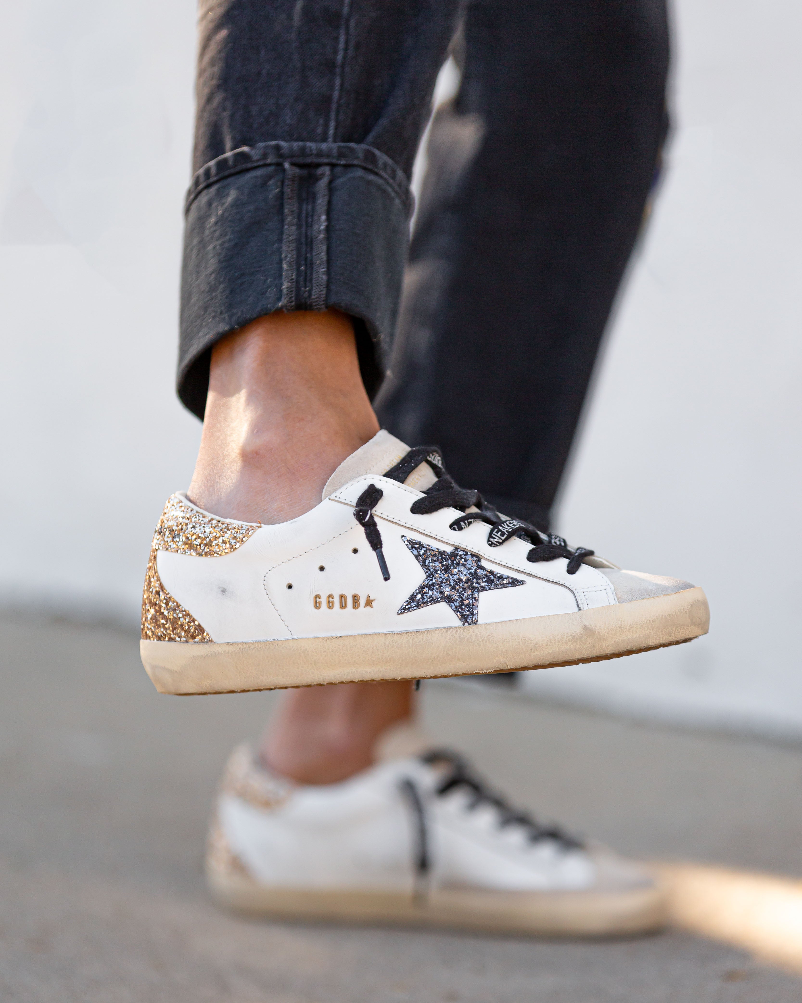 Golden Goose Sparkle Star Nappa Golden Goose Ball Star On Feet