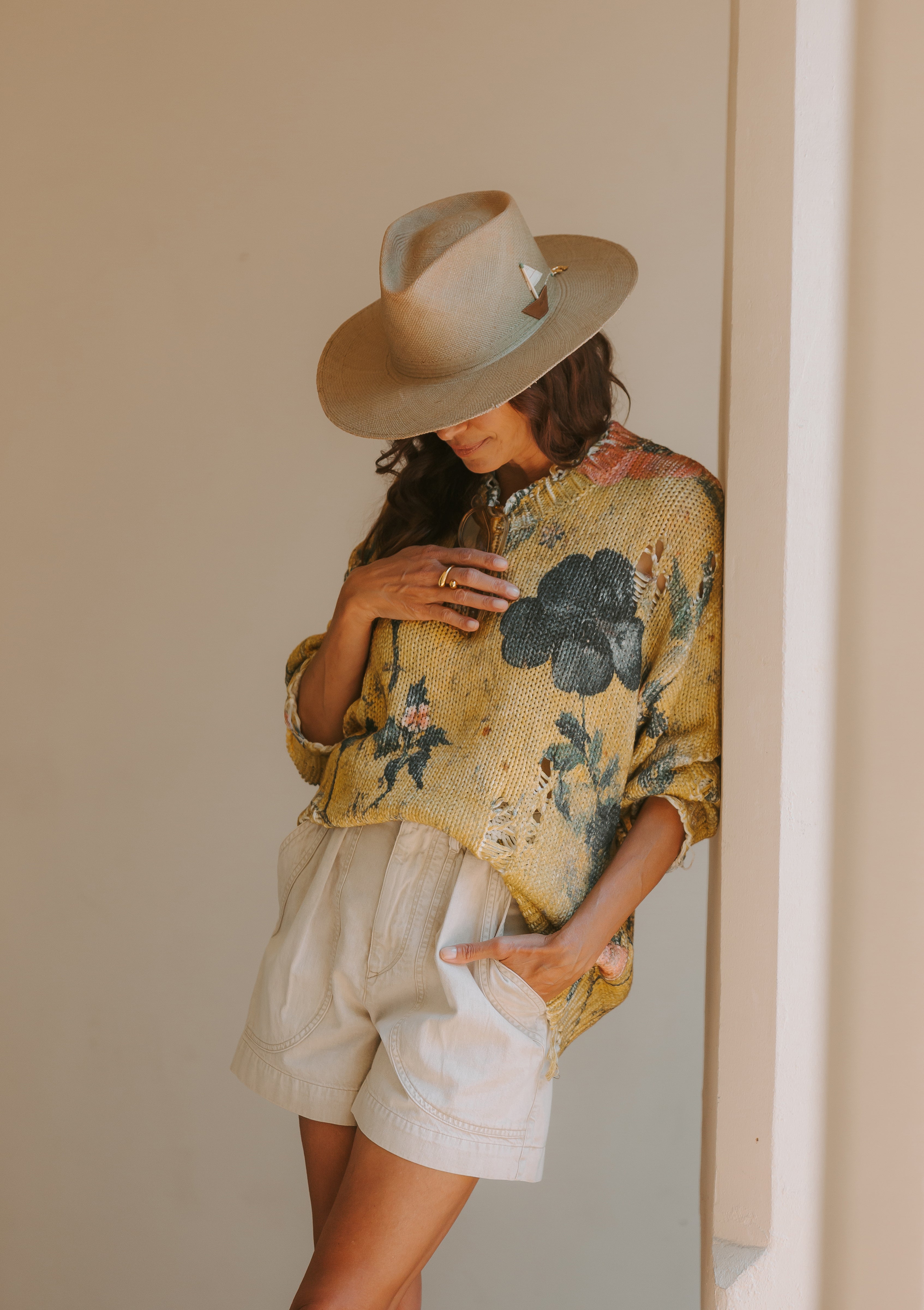 Printed Oversized Sweater | Ochre Floral