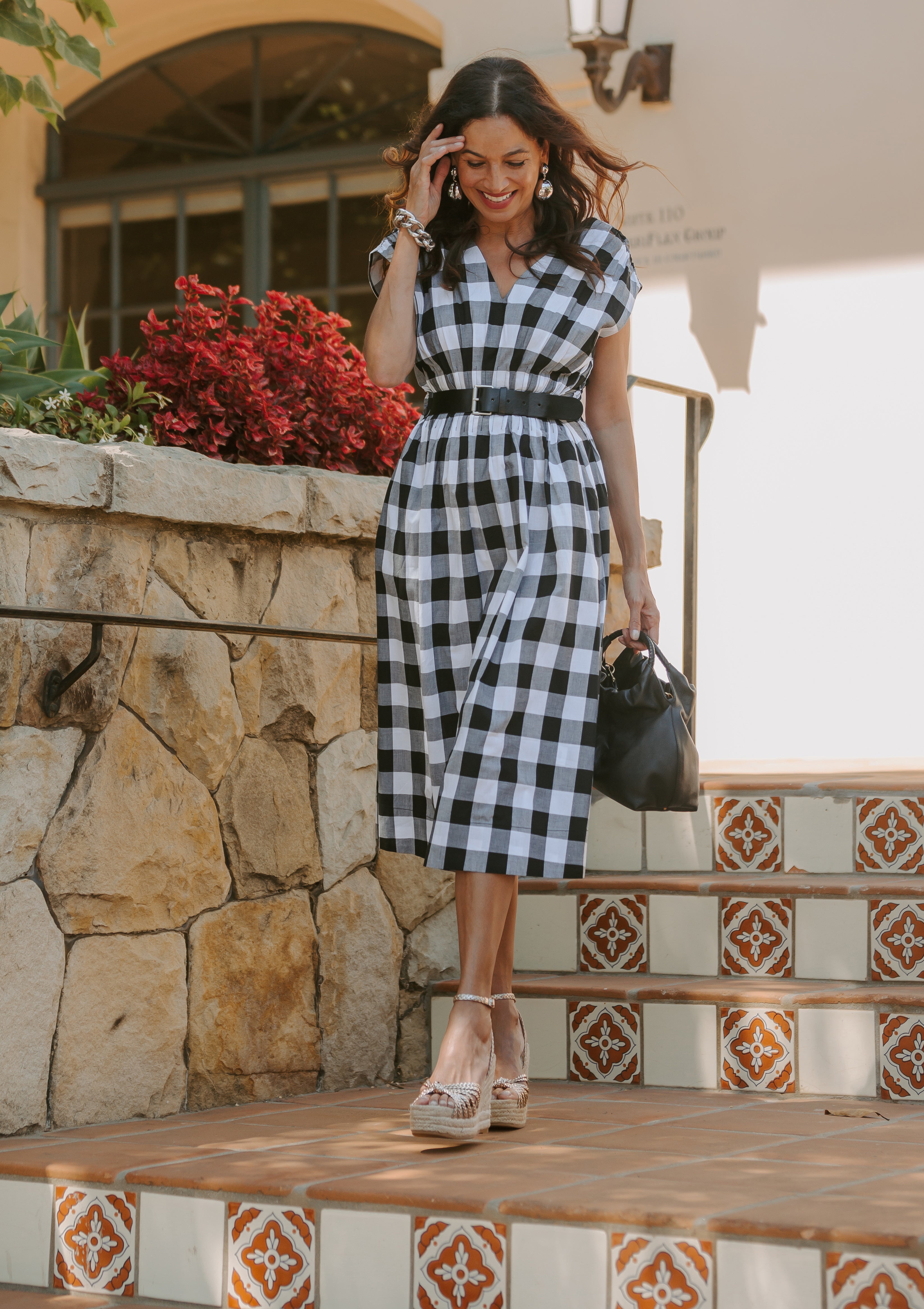 Neci Gingham Midi Tank Dress | Multi