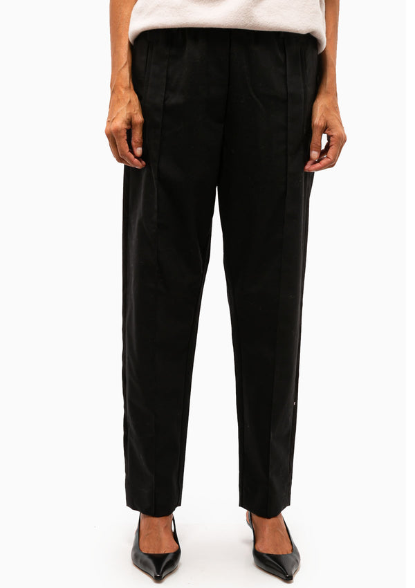 Eucalipto Contrast Bands Wool Trouser | Black