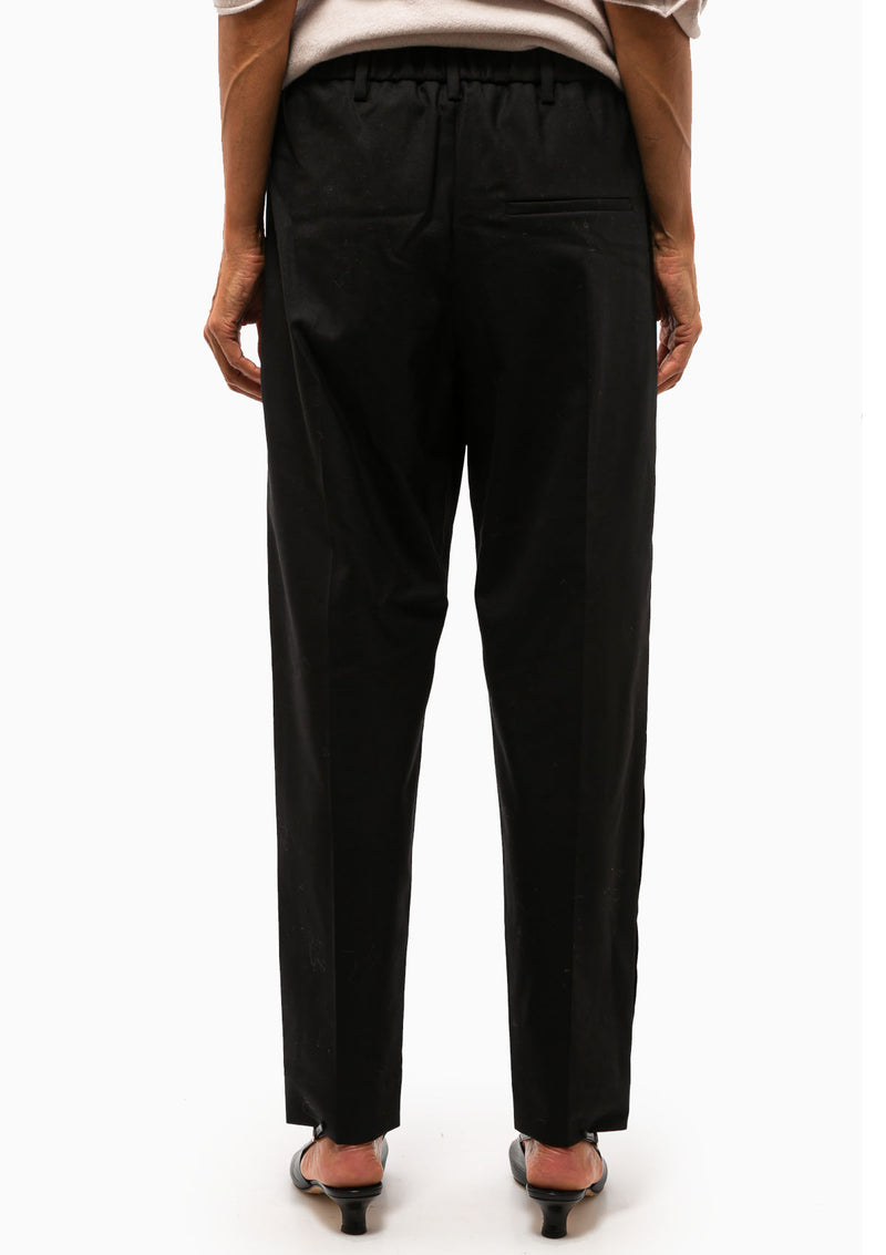 Eucalipto Contrast Bands Wool Trouser | Black
