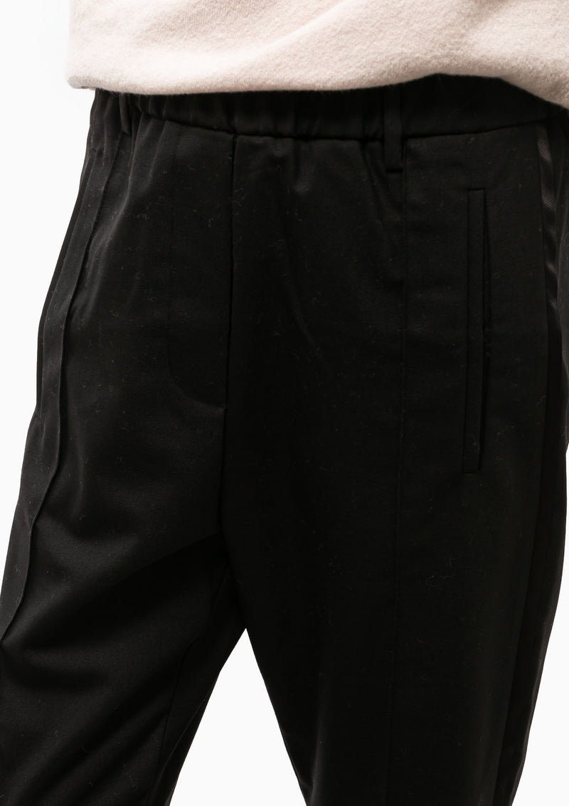 Eucalipto Contrast Bands Wool Trouser | Black