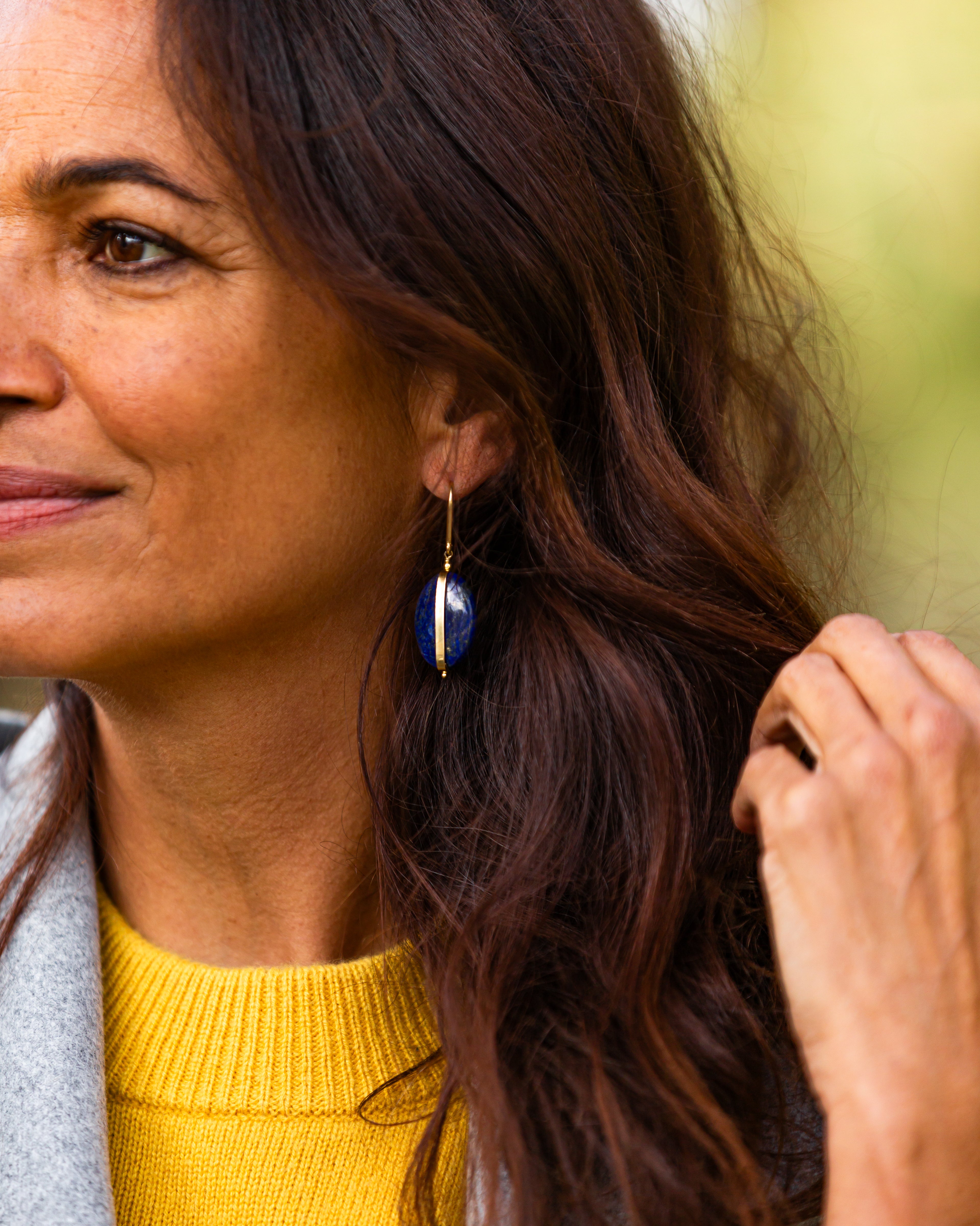 Stone Earrings | Navy