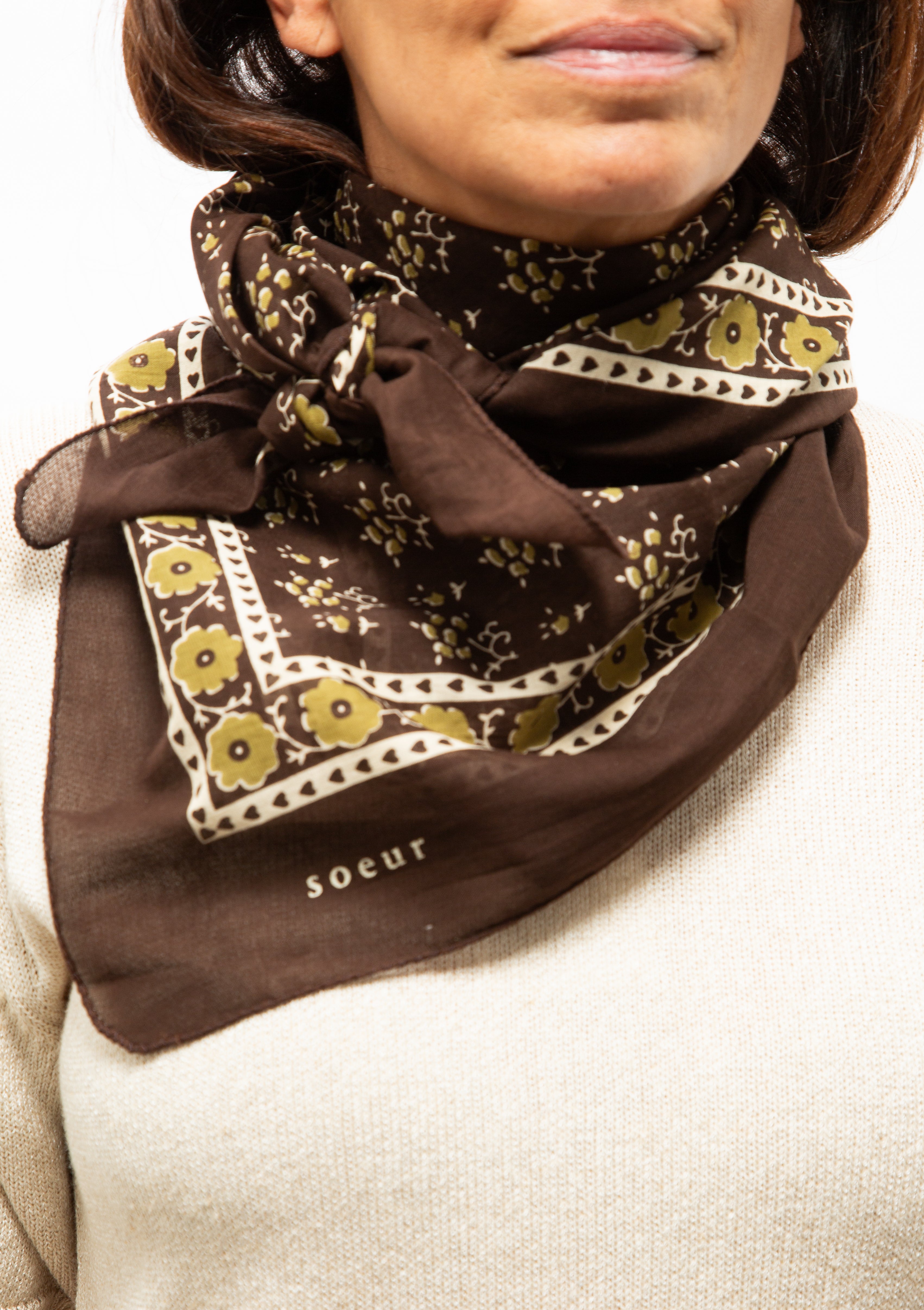 Classic Cotton Voile Scarf | Marron/Cardamone