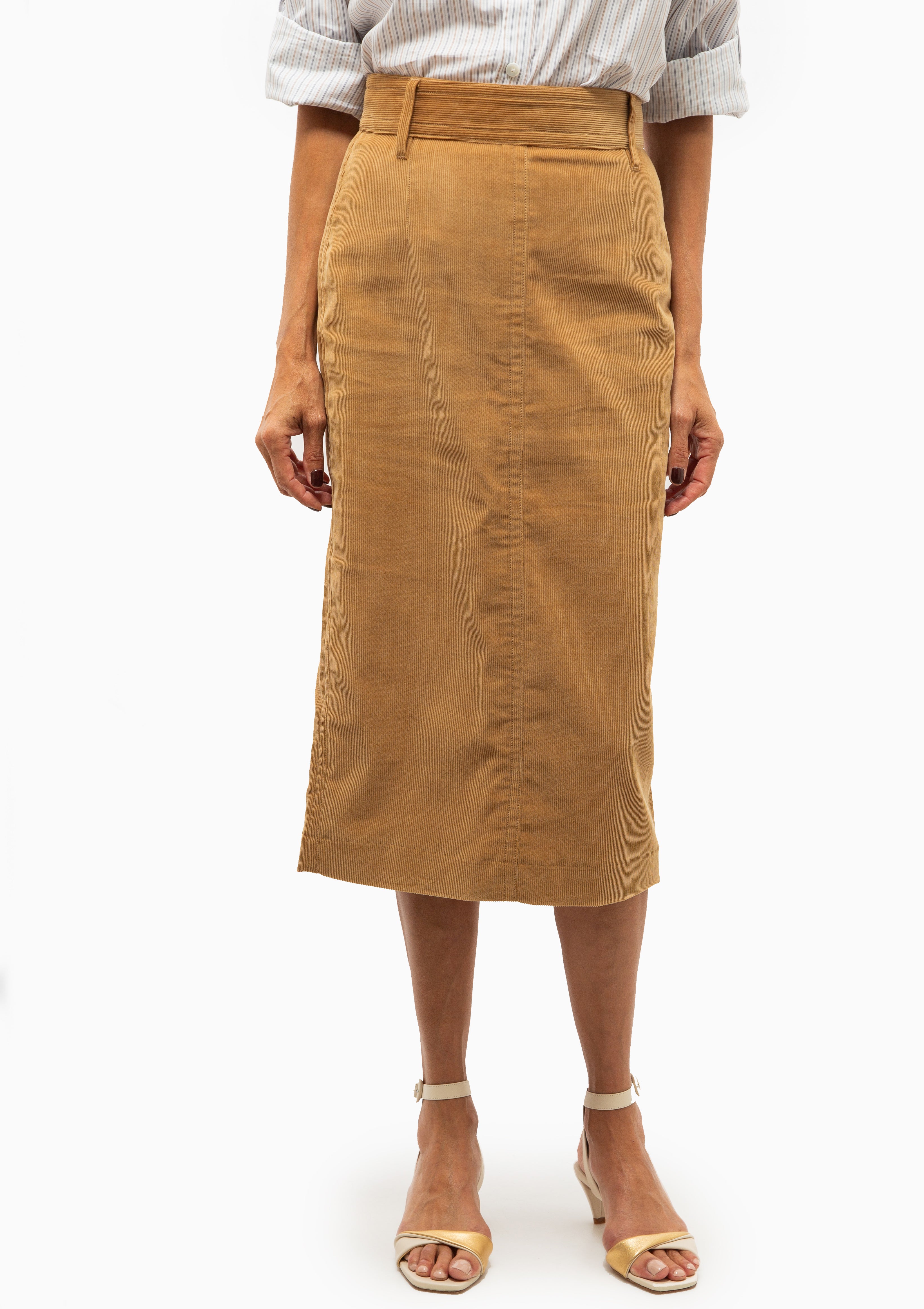 Zipper Pencil Skirt | Caramel