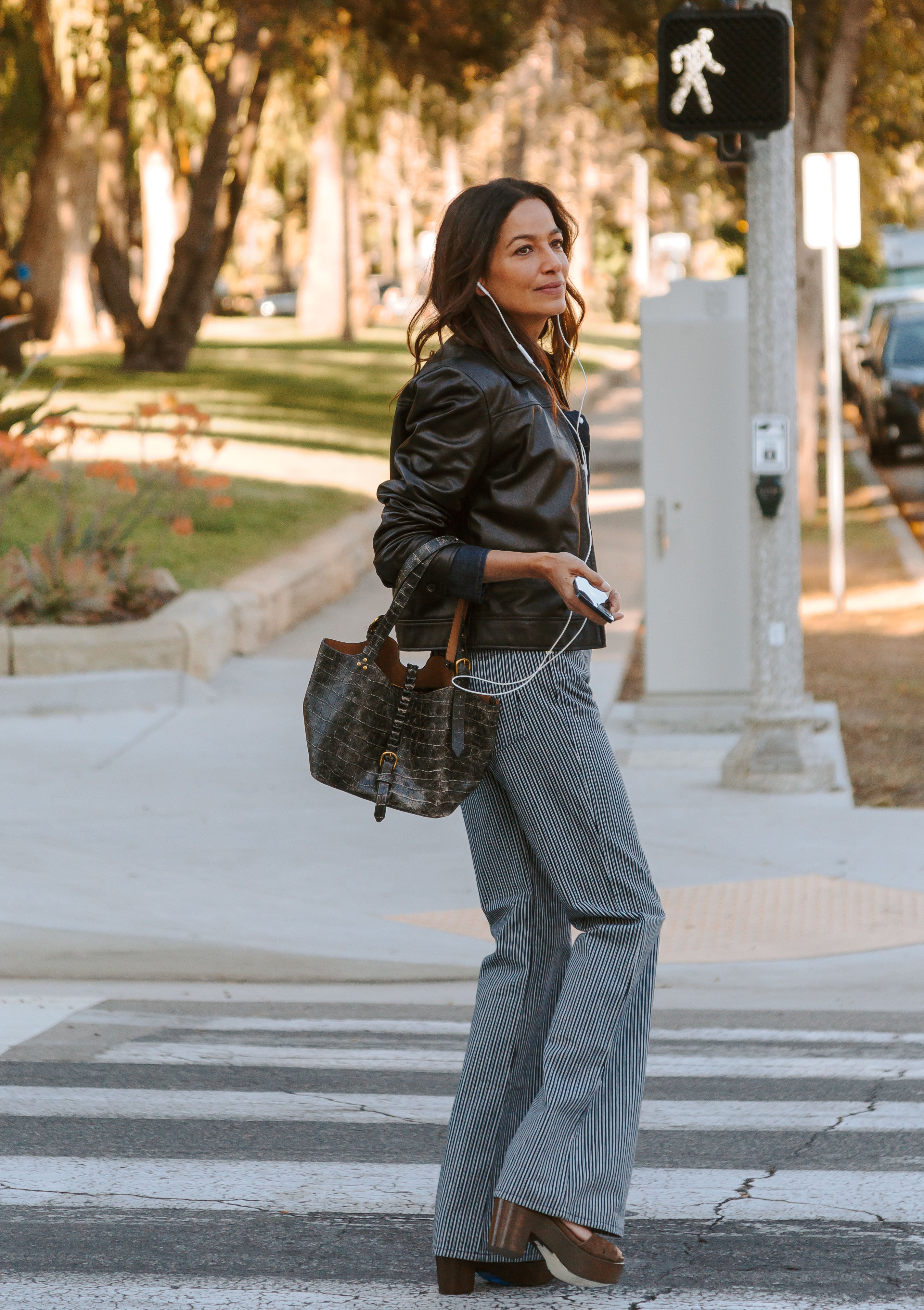 Celia Striped Jean | Railroad Stripe Rinse