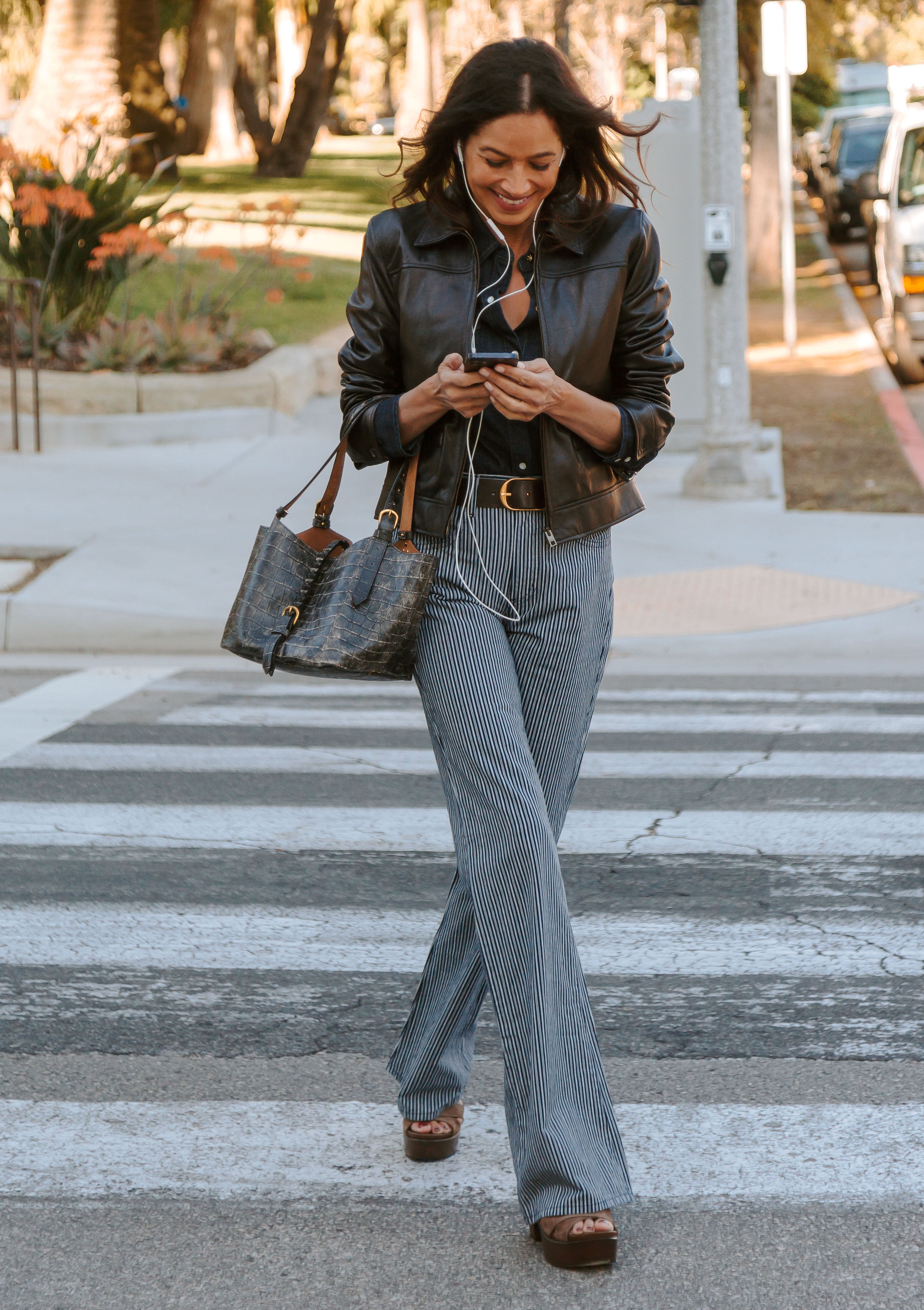 Celia Striped Jean | Railroad Stripe Rinse