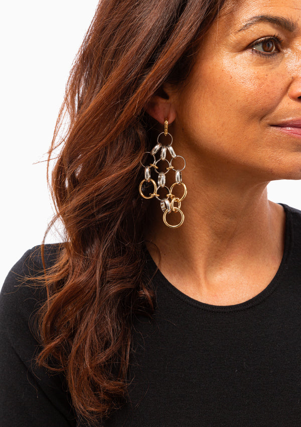 Stunning Chandelier Earrings | Silver/Dore
