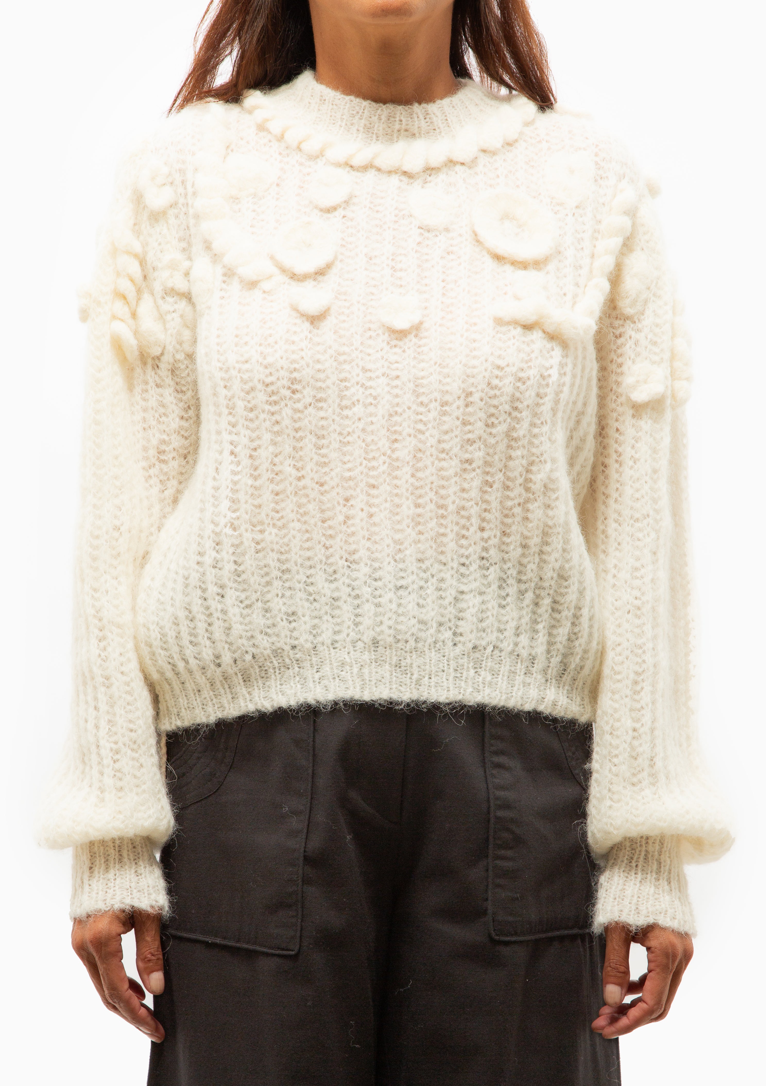 Moritz Embroidered Pullover | Alabaster