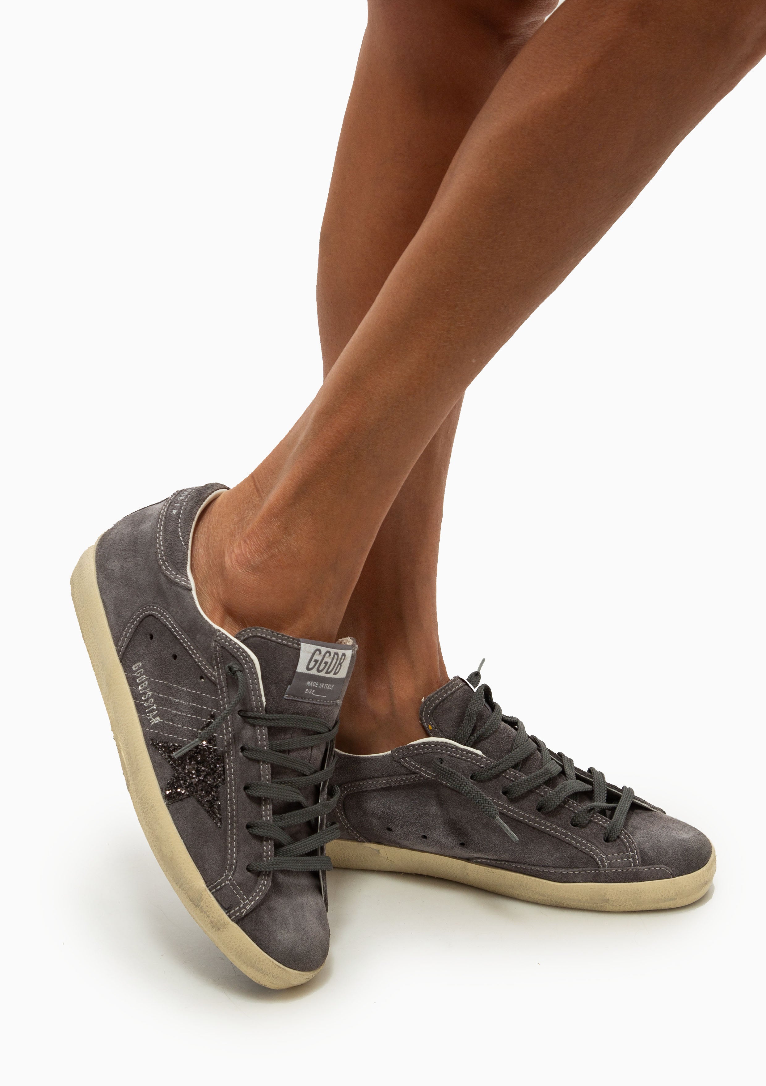 Superstar Sneaker Suede Glitter Star | Grey/Anthracite