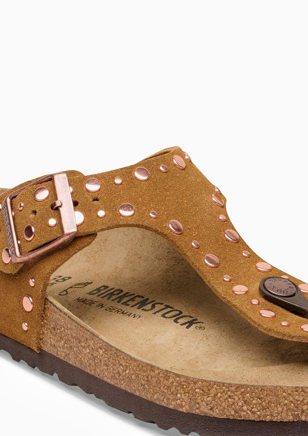 Gizeh Rivets Suede Sandal | Mink