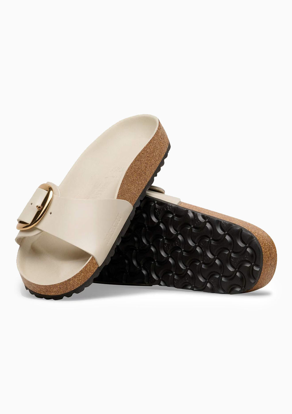 Madrid Big Buckle Sandal | High Shine Oyster