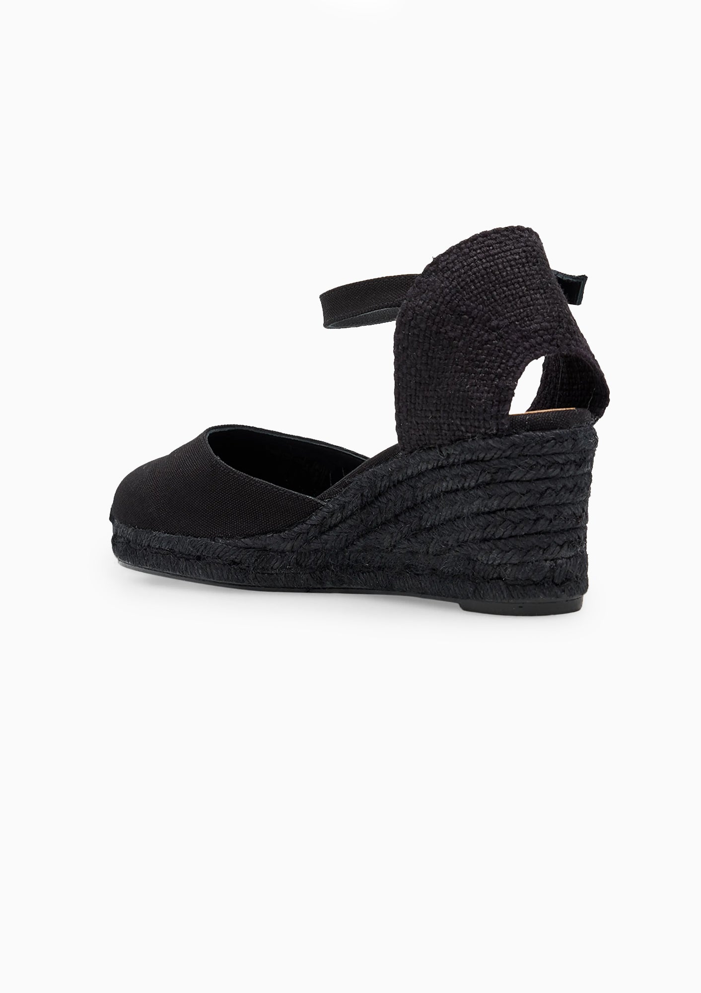 Carol Canvas Tinted Jute Wedge 3" | Negro