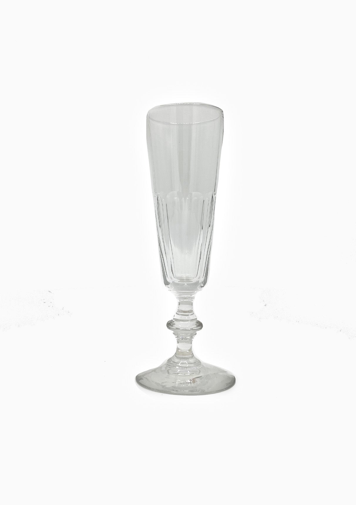 Antique French Cut Glass Crystal Champagne Flute