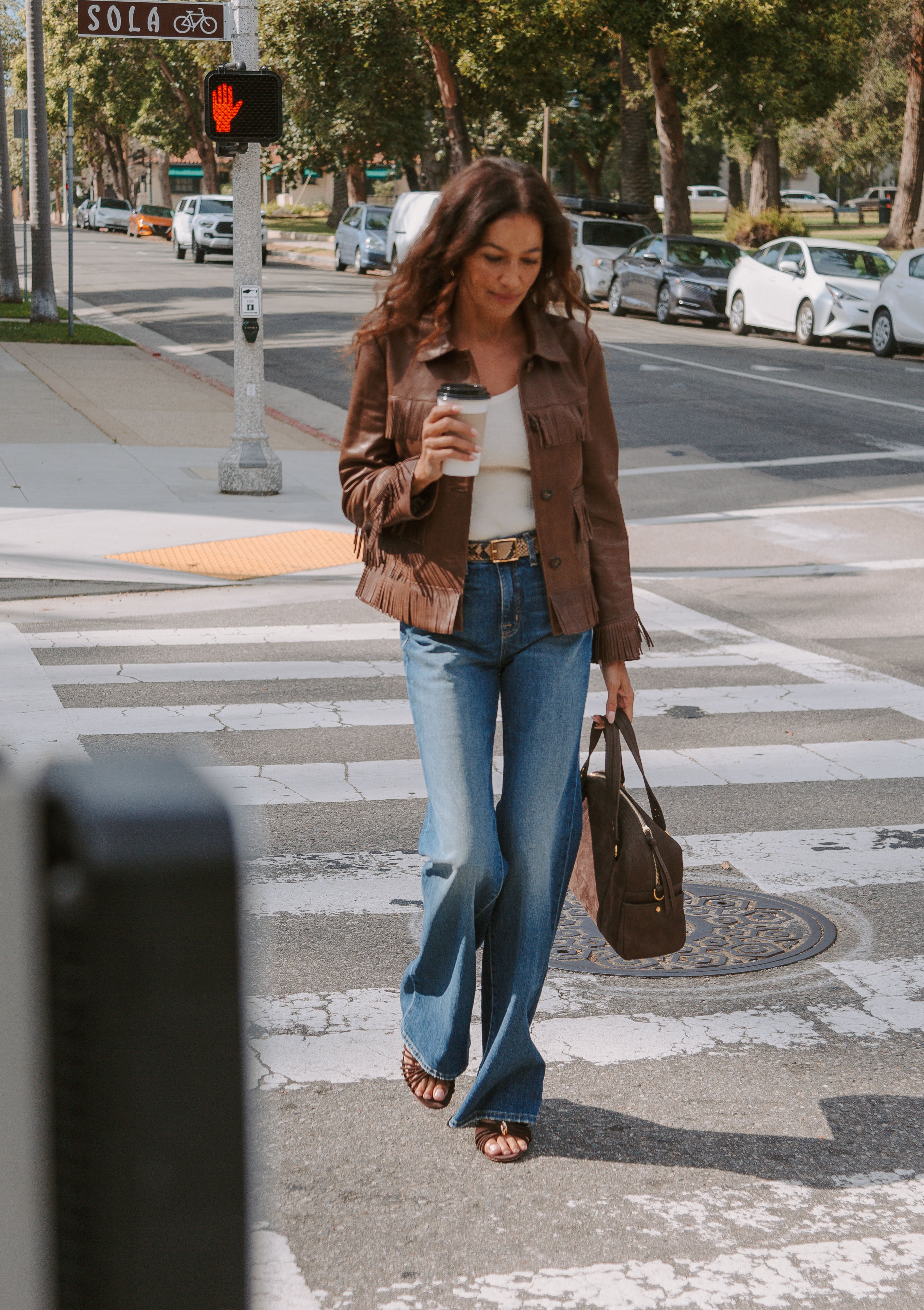 Lazare Fringe Leather Jacket | Dark Brown