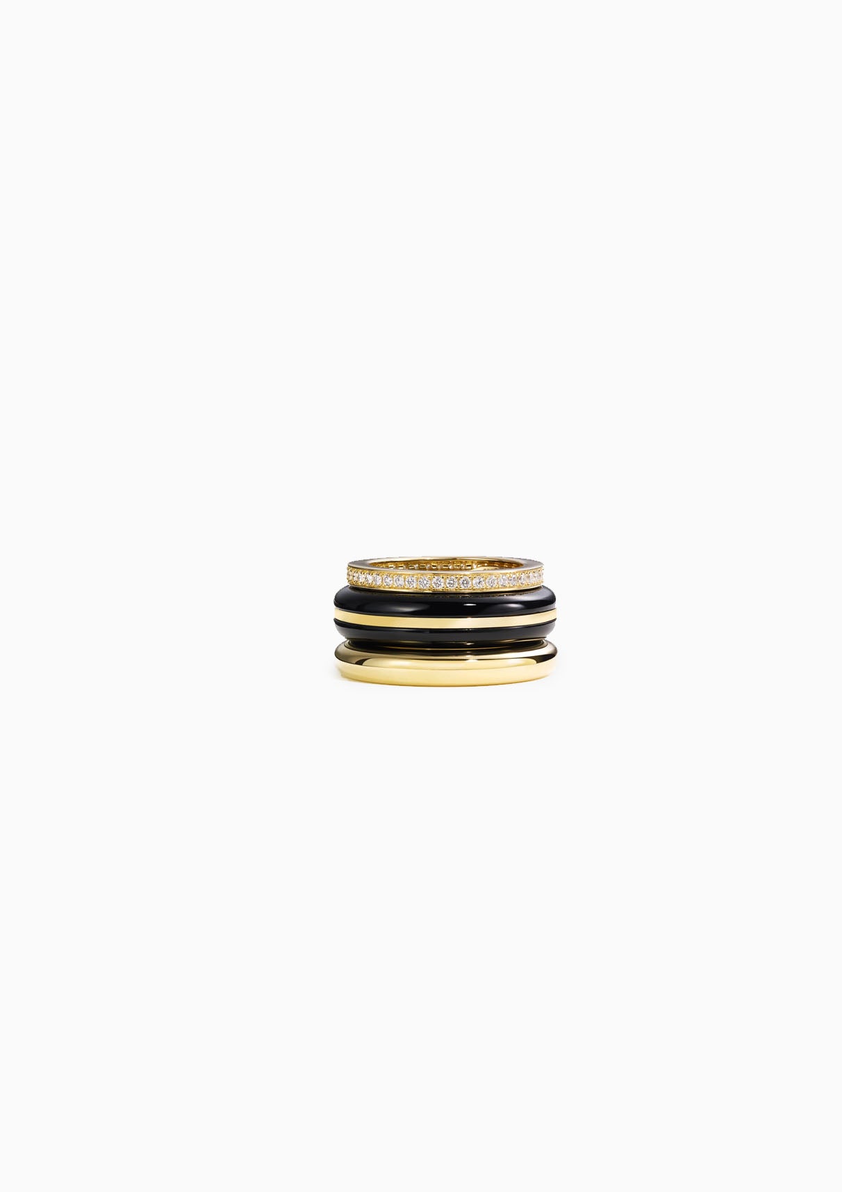 14K Classic Ring Stack | Black Onyx